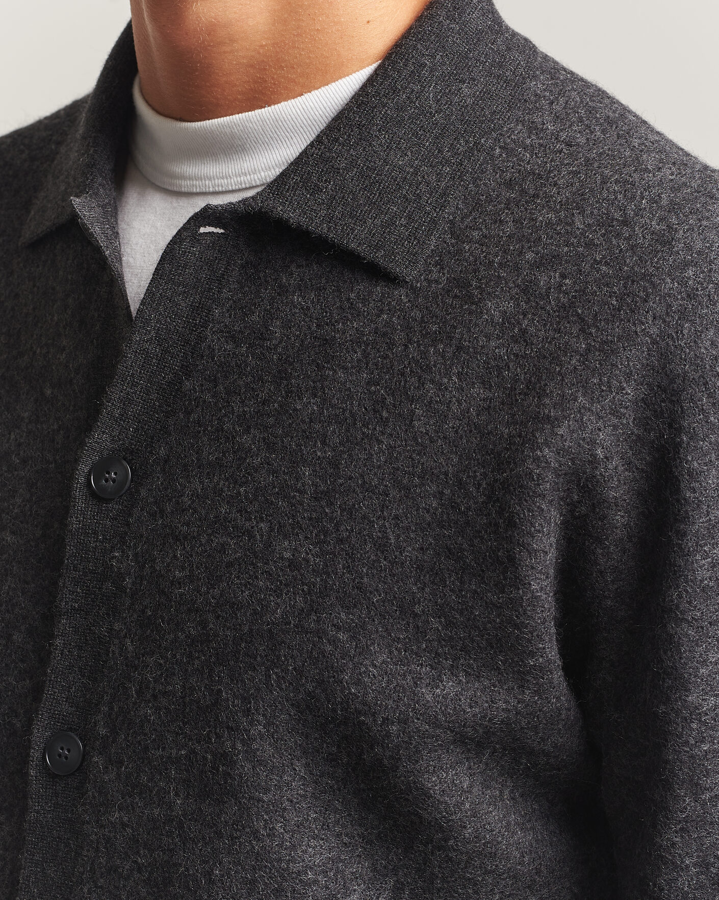 Herren | Pullover | Samsøe Samsøe | Richard Wool Knitted Cardigan Dark Grey Melange