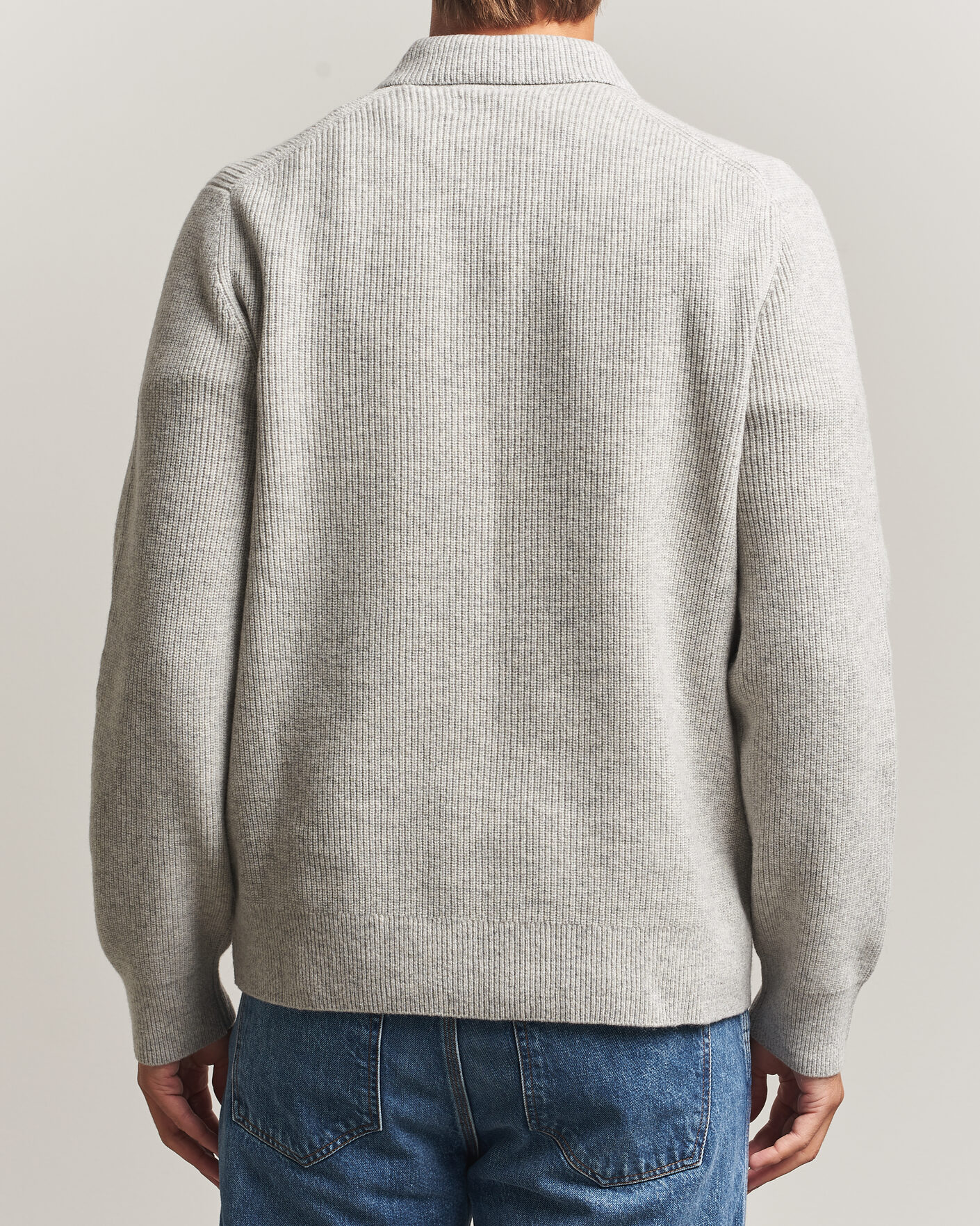 Herren | Pullover | Samsøe Samsøe | Isak Knitted Half Zip Polo Grey Melange