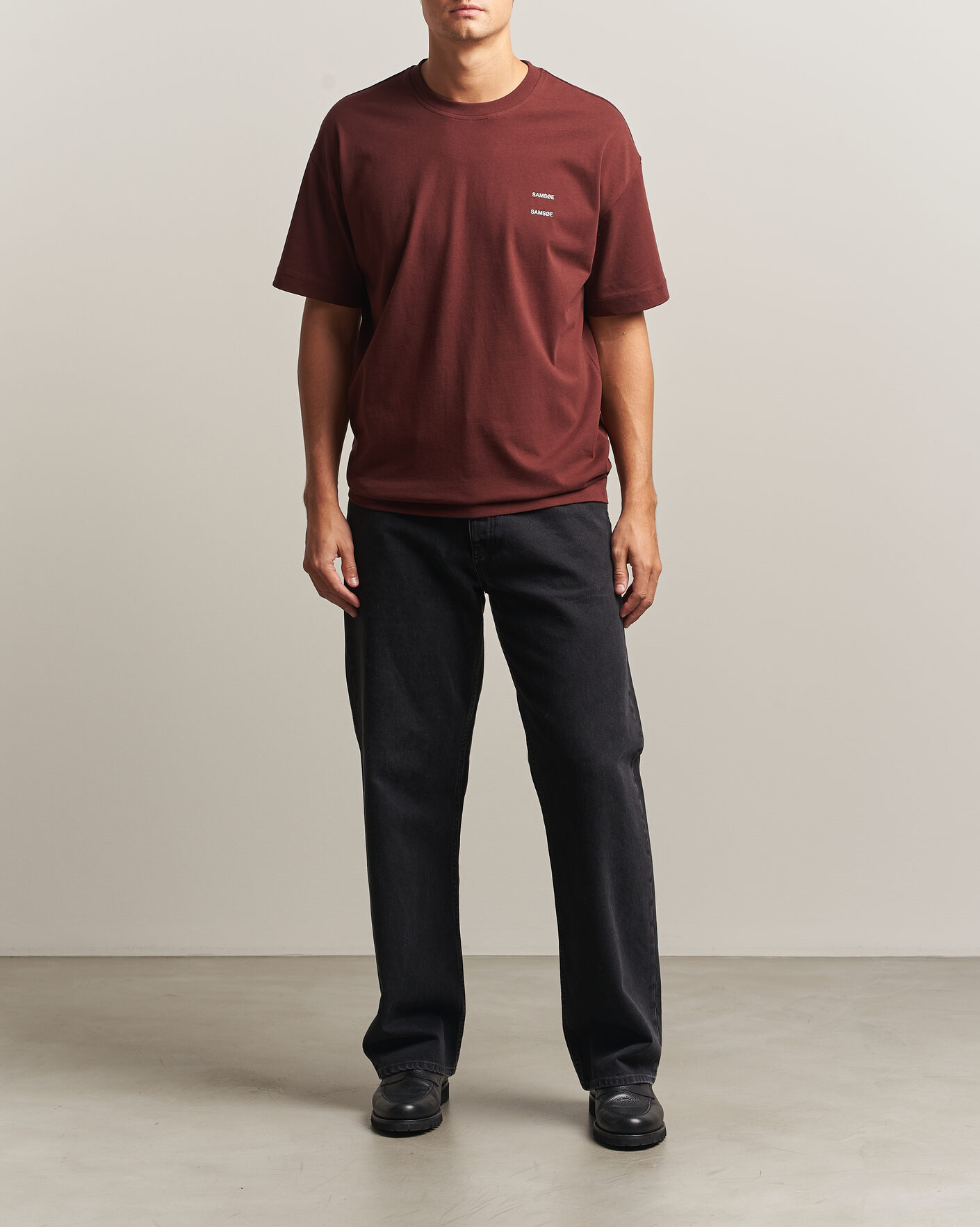 Herren | T-Shirts | Samsøe Samsøe | Joel Organic Cotton T-Shirt Bitter Chocolate