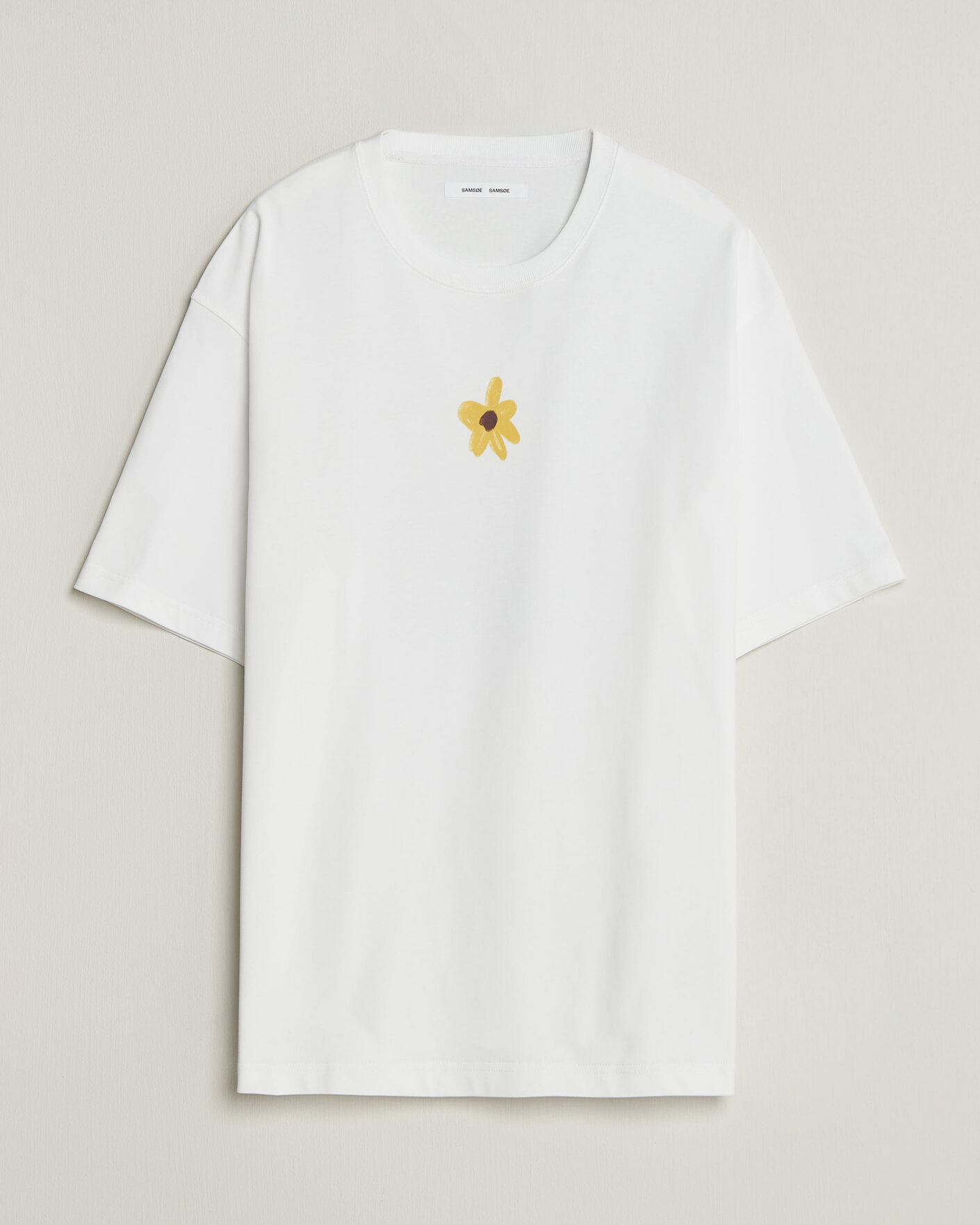 Herren | T-Shirts | Samsøe Samsøe | Giles Printed Crew Neck T-Shirt White Flowers