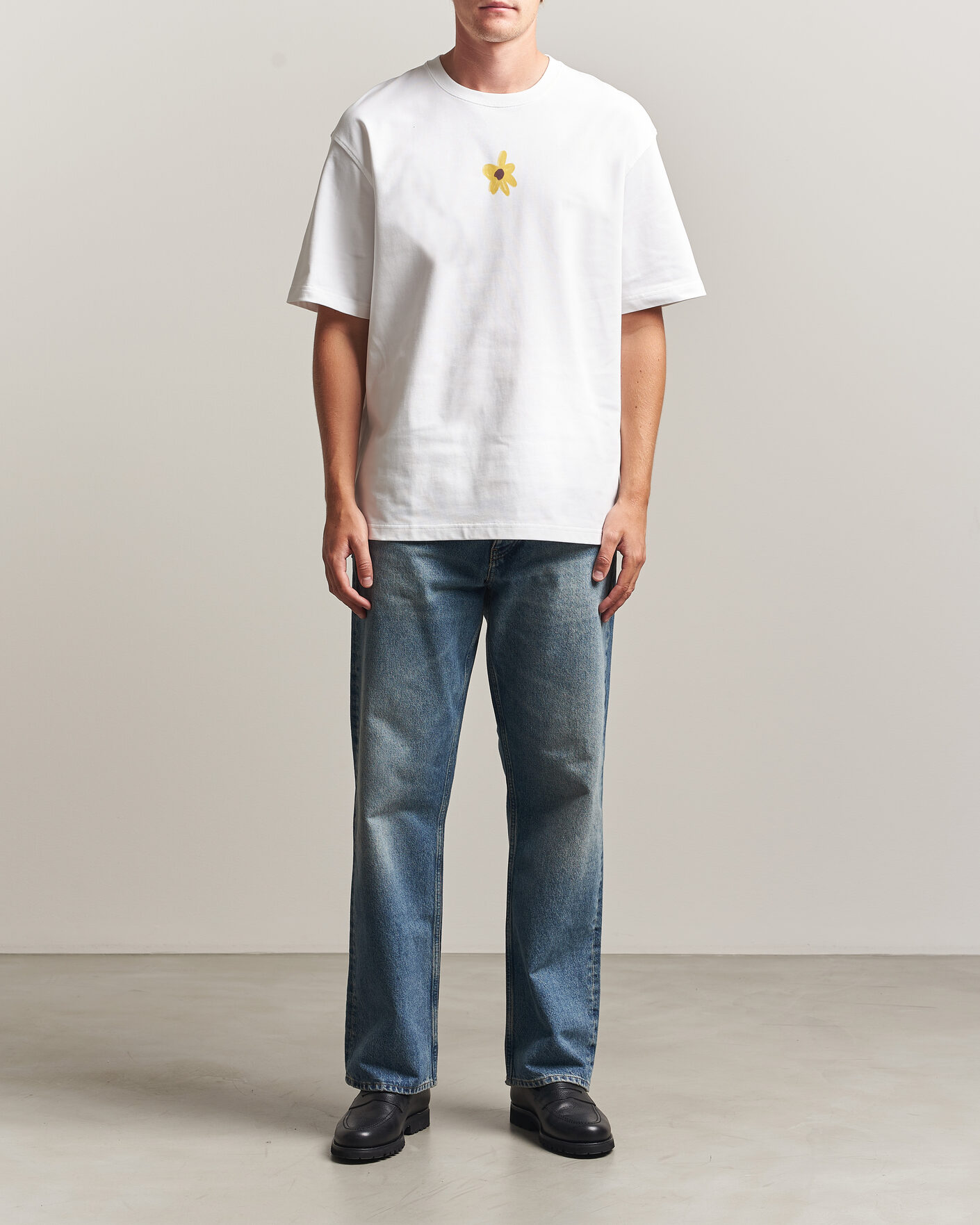 Herren | T-Shirts | Samsøe Samsøe | Giles Printed Crew Neck T-Shirt White Flowers