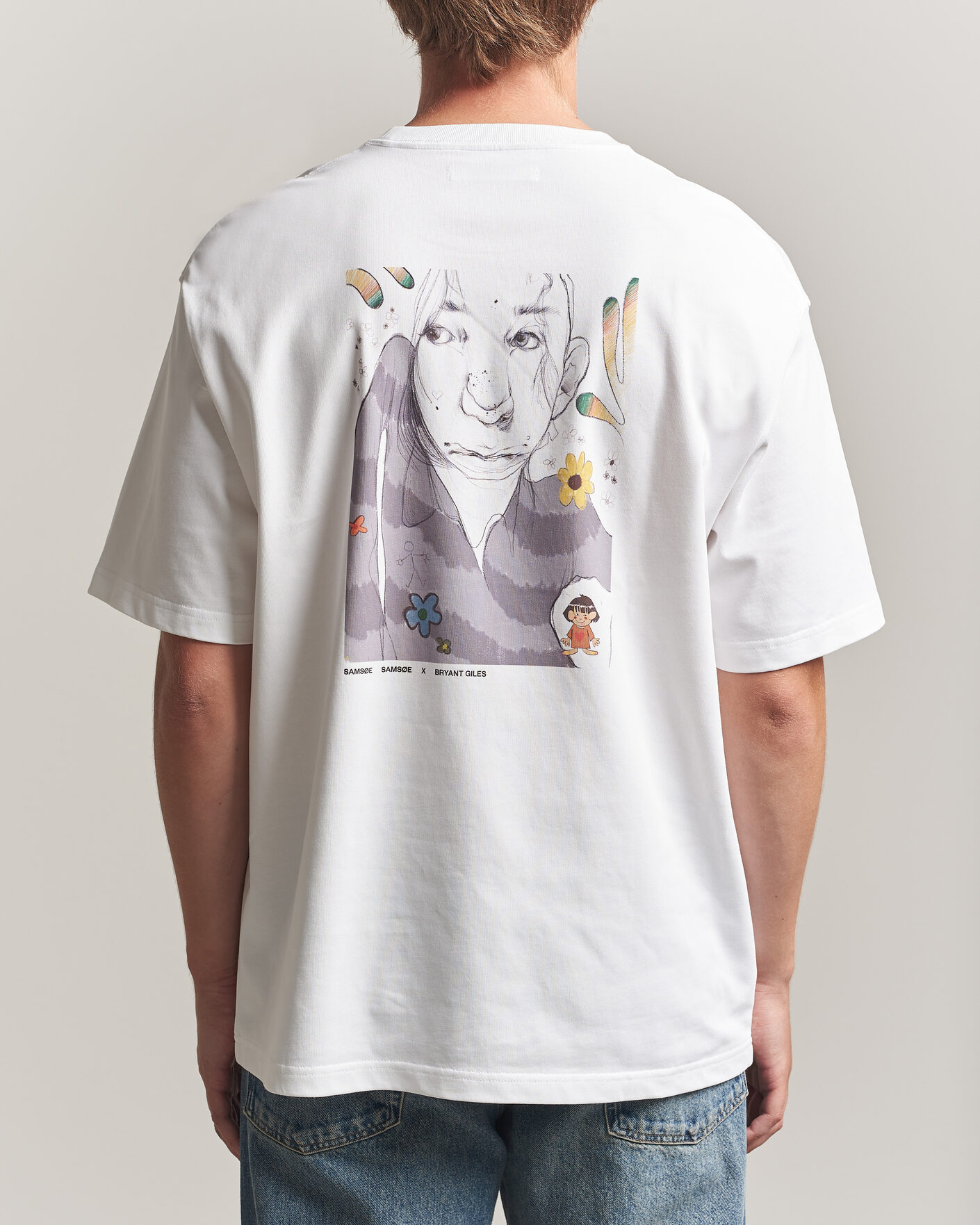 Herren | T-Shirts | Samsøe Samsøe | Giles Printed Crew Neck T-Shirt White Flowers