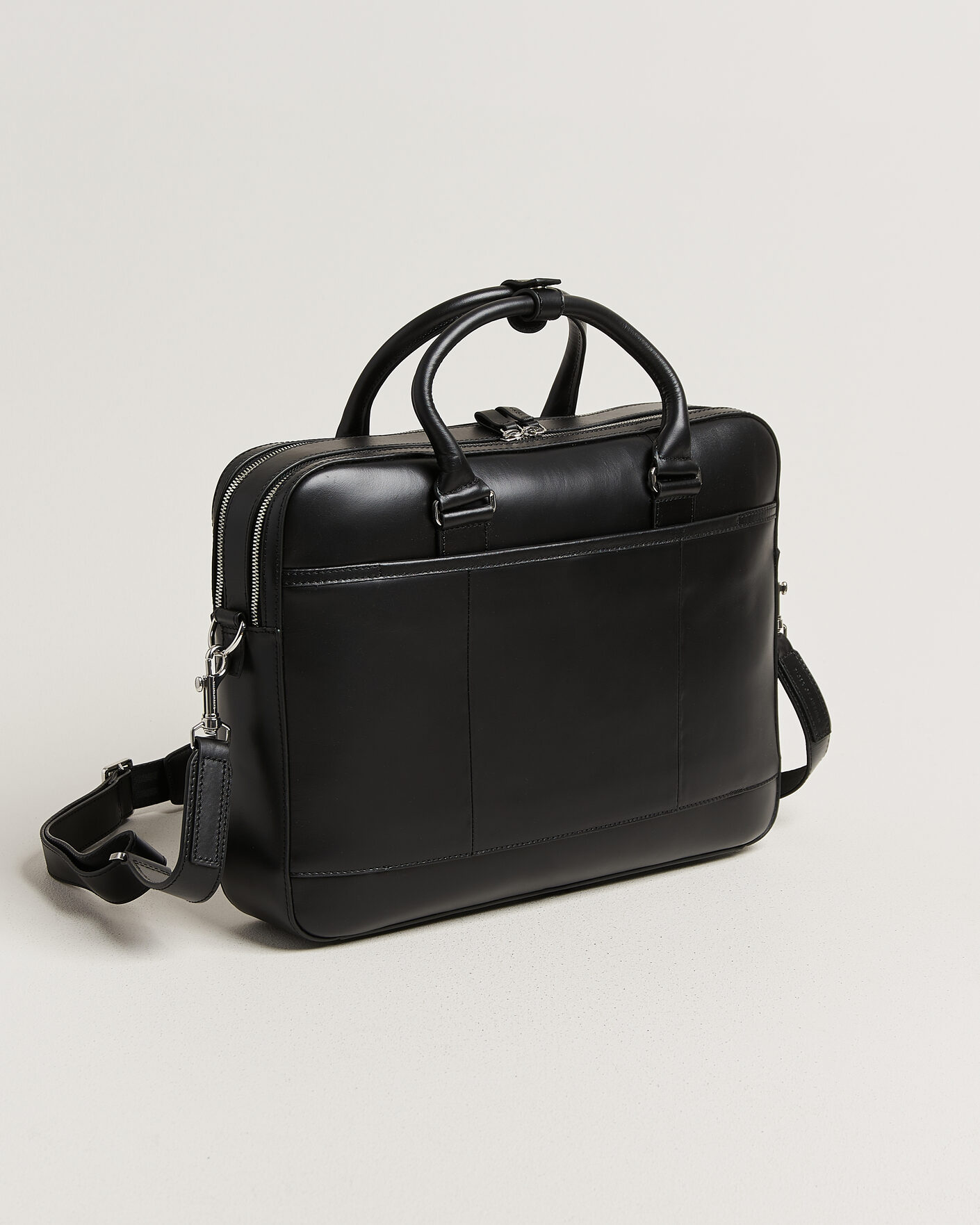 Herren | Taschen | Tiger of Sweden | Burin Smooth Leather Briefcase Black