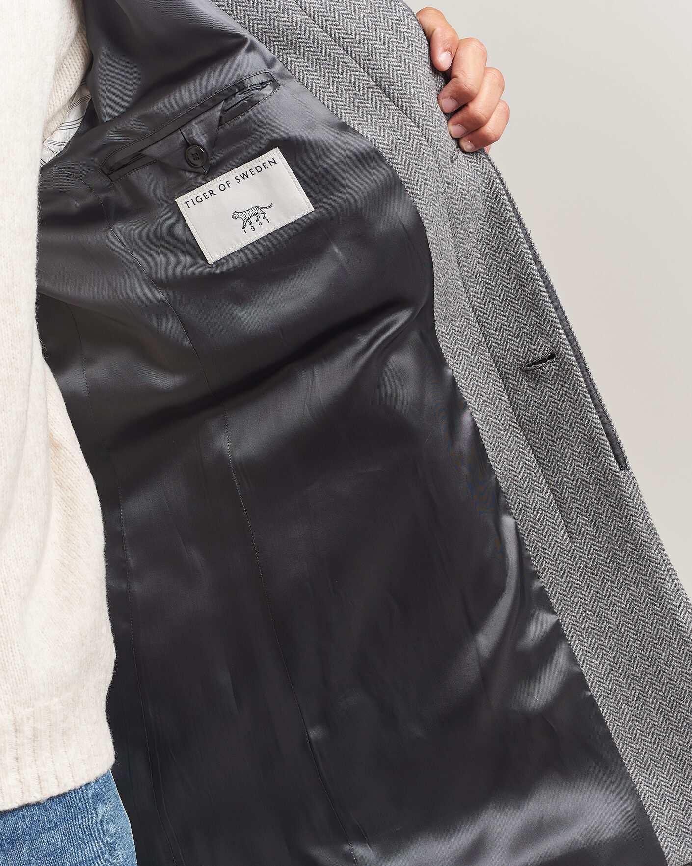 Herren | Jacken | Tiger of Sweden | Aleric Wool Herringbone Coat Fogy