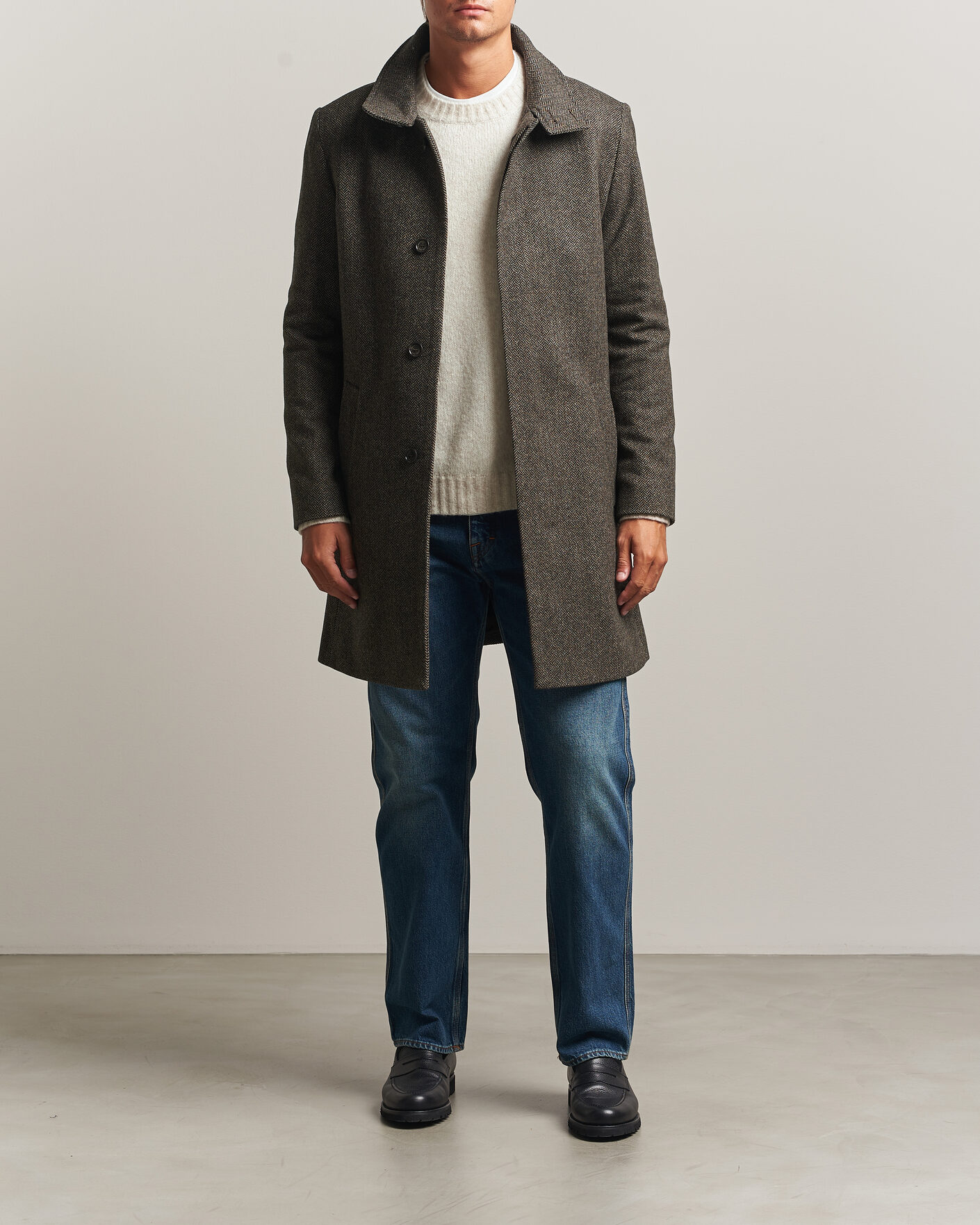 Herren | Jacken | Tiger of Sweden | Aleric Wool Herringbone Coat Brown