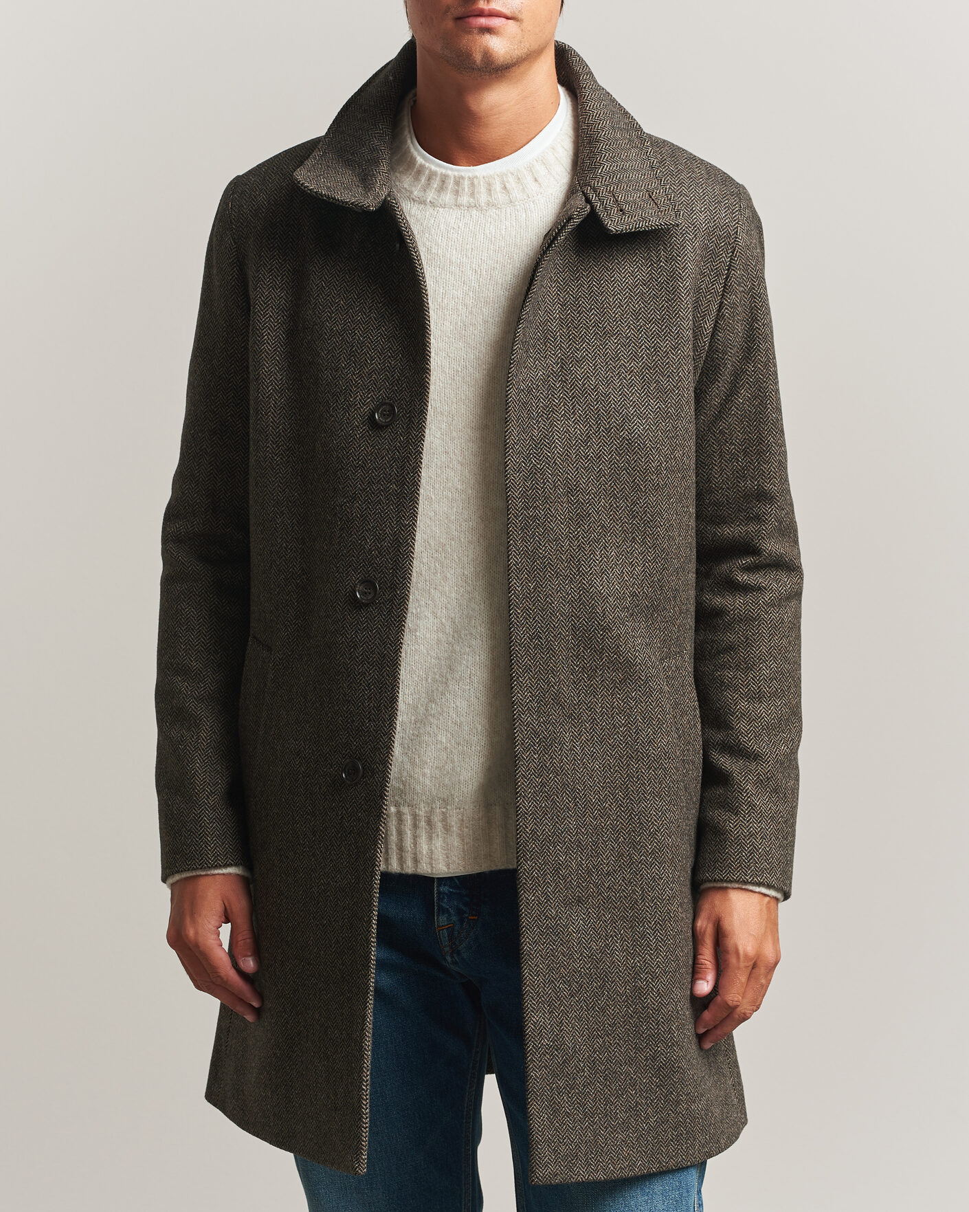 Herren | Jacken | Tiger of Sweden | Aleric Wool Herringbone Coat Brown