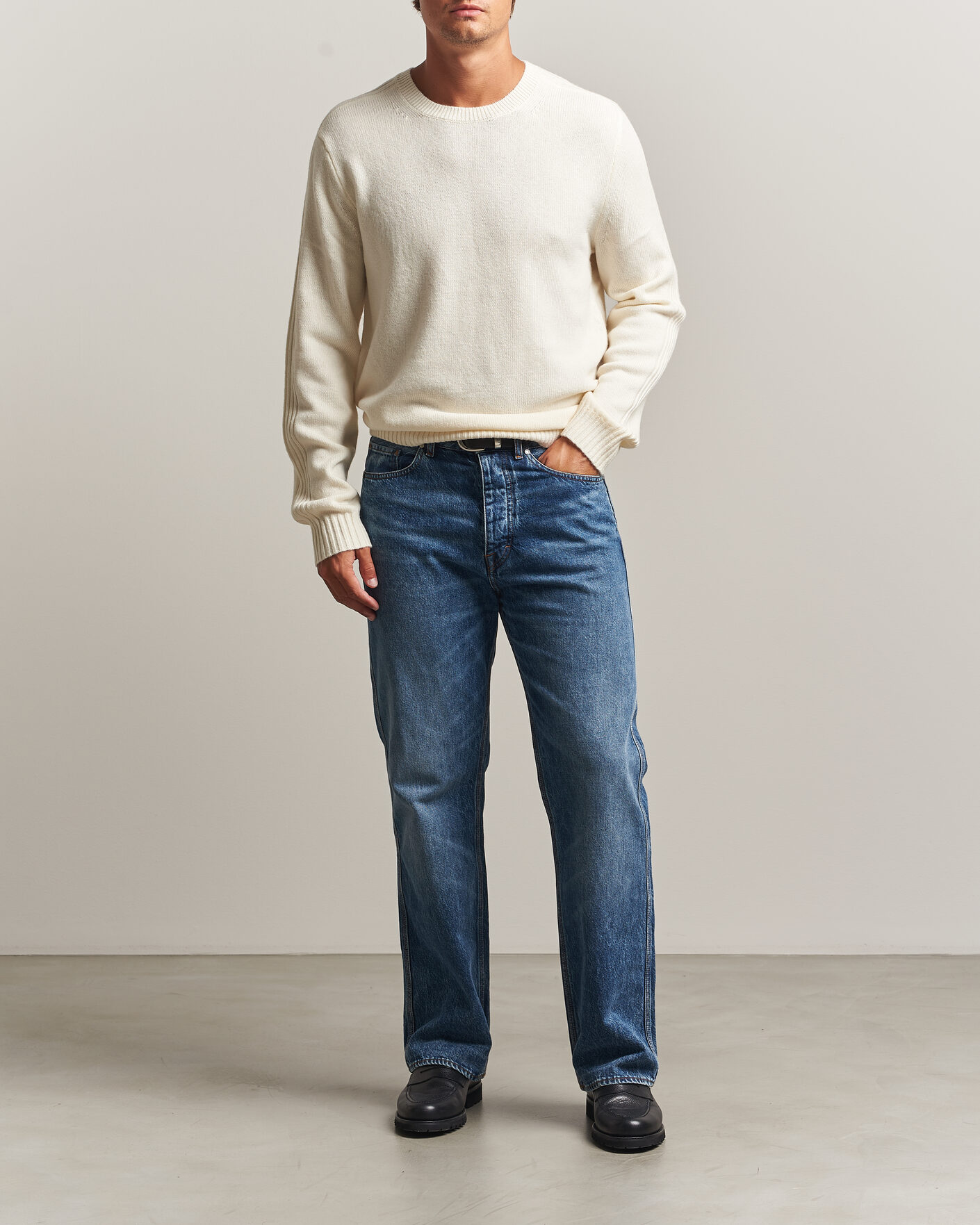 Herren | Pullover | Tiger of Sweden | Wilfred Wool/Cashmere Sweater Porcelain Cream