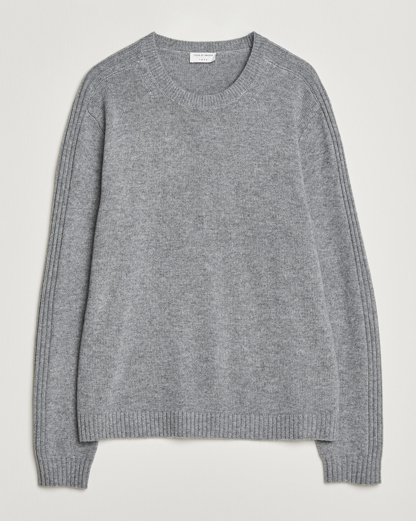 Herren | Pullover | Tiger of Sweden | Wilfred Wool/Cashmere Sweater Light Grey Melange
