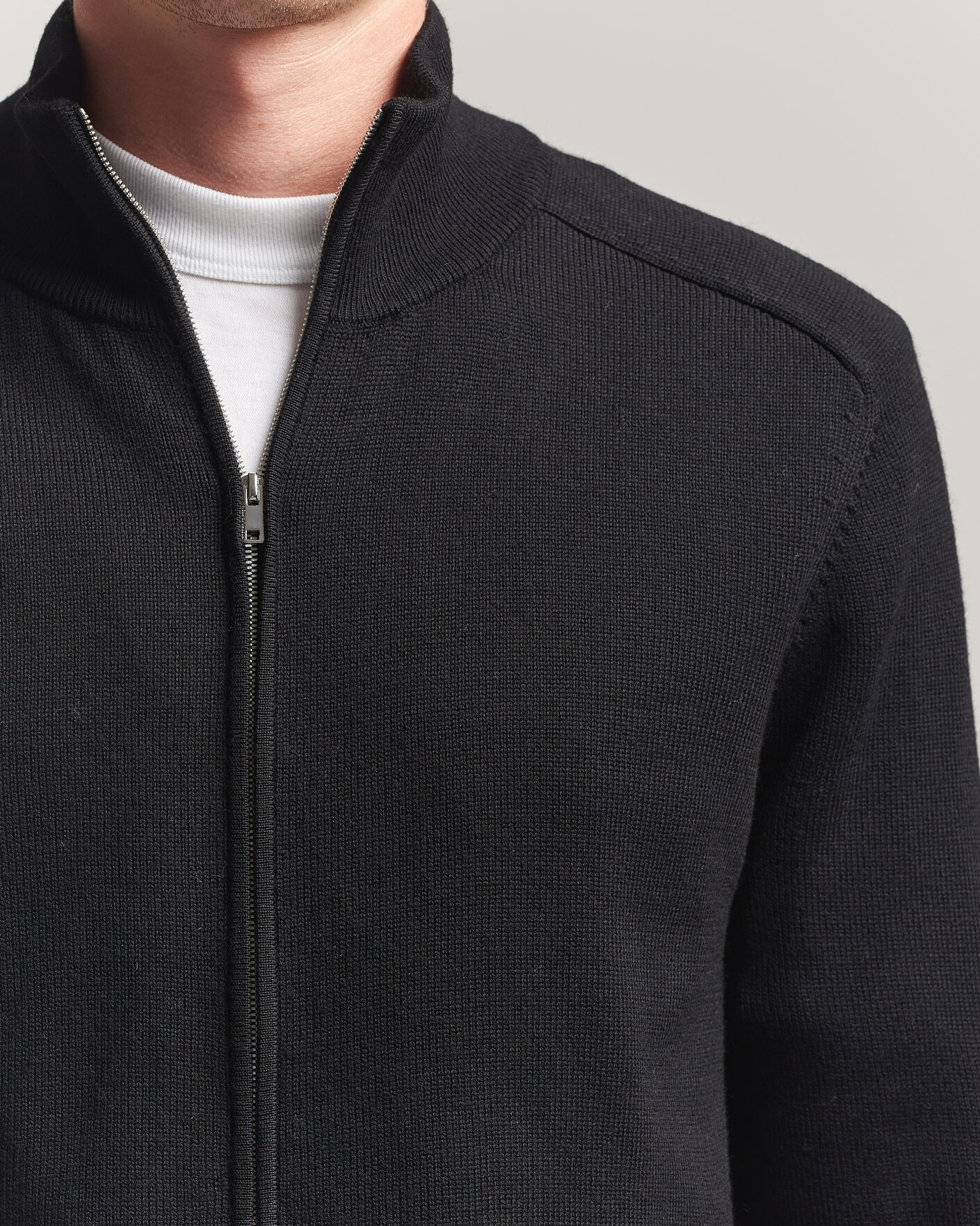 Herren | Pullover | Tiger of Sweden | Cassian Wool Full Zip Black