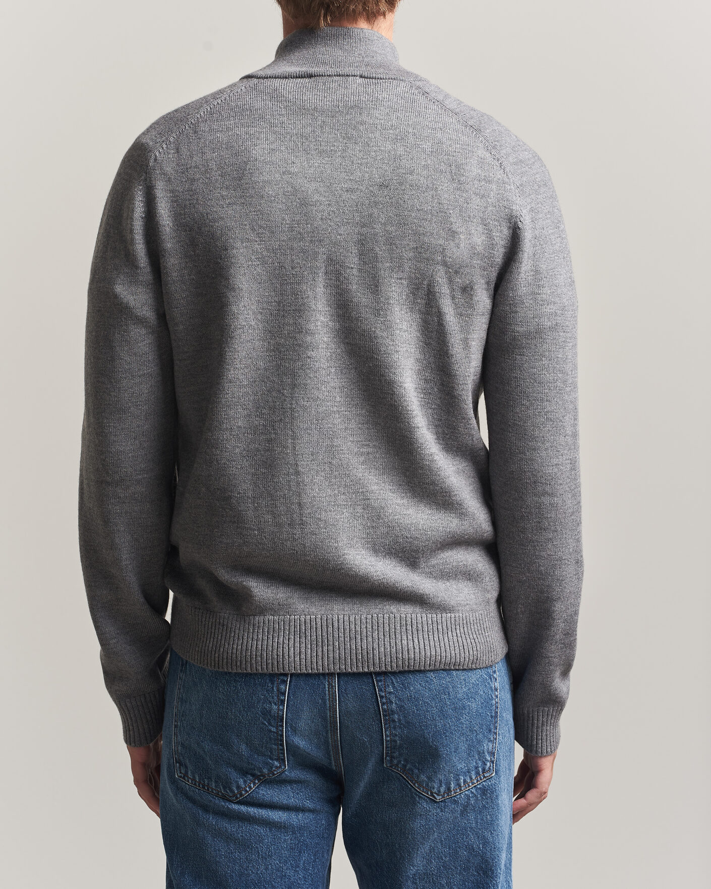 Herren | Pullover | Tiger of Sweden | Cassian Wool Full Zip Concrete Melange