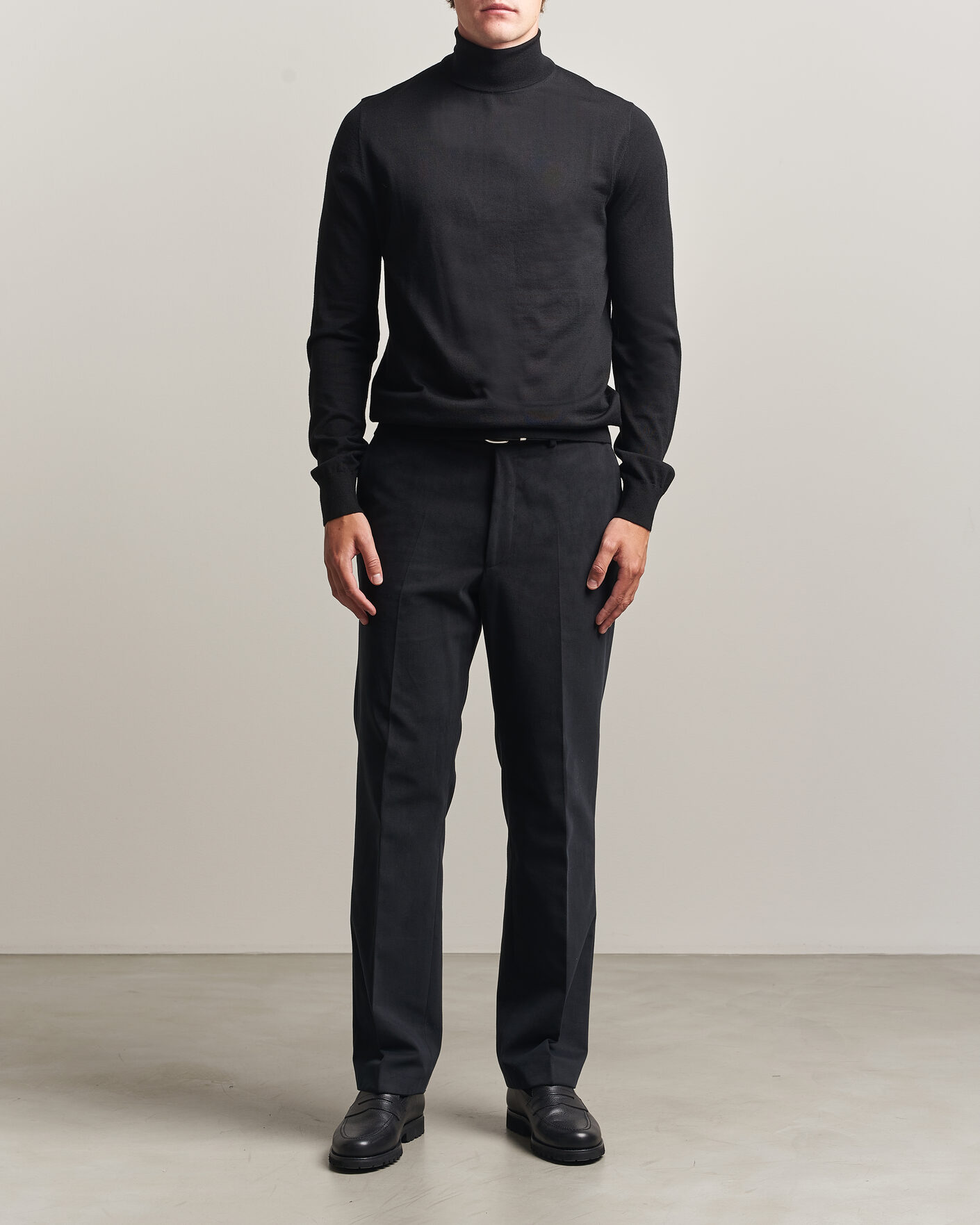 Herren | Pullover | Tiger of Sweden | Nevile Extra Fine Merino Polo Black