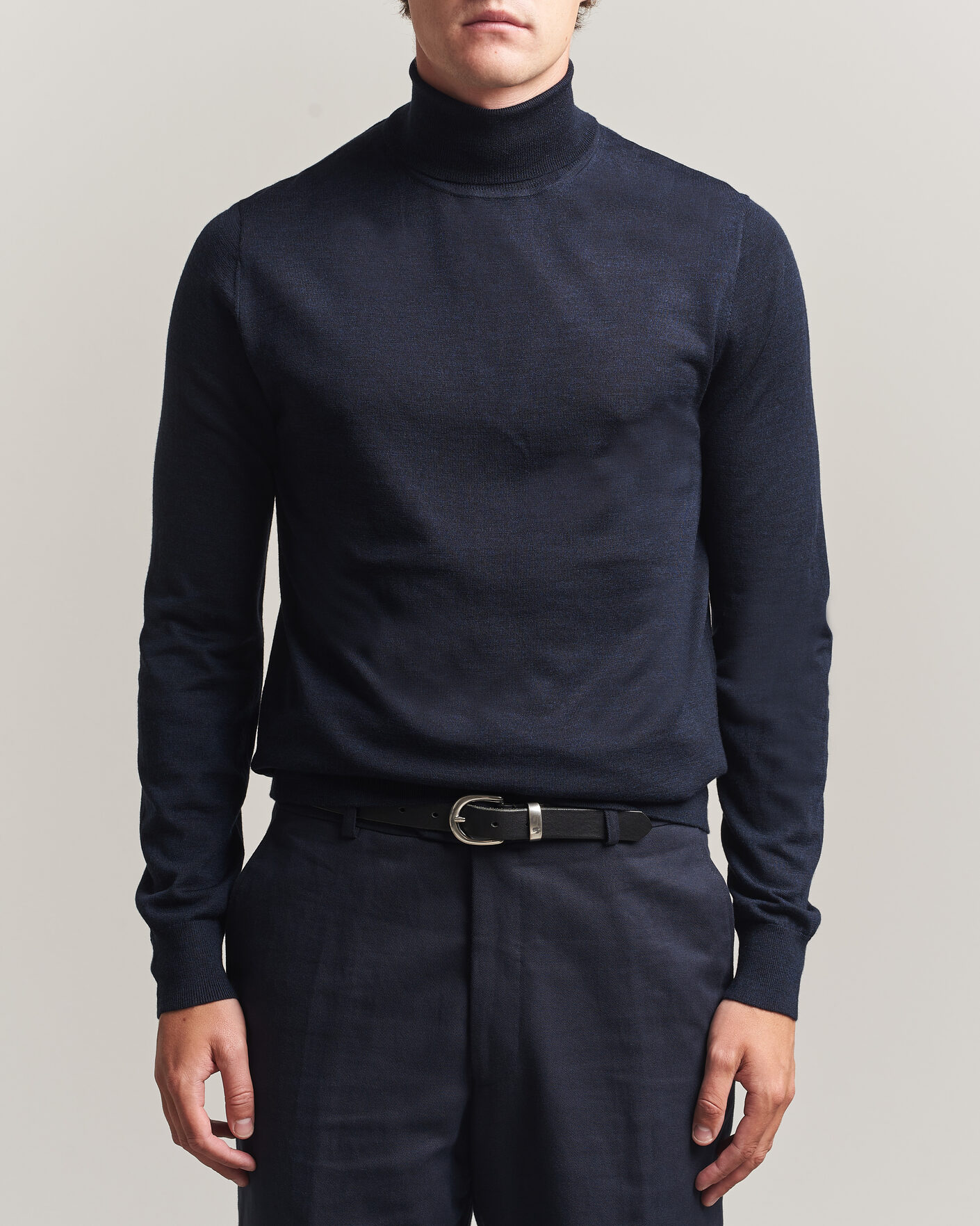 Herren | Pullover | Tiger of Sweden | Nevile Extra Fine Merino Polo Light Ink