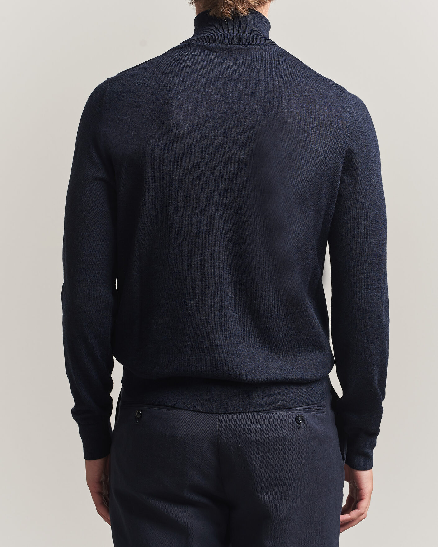 Herren | Pullover | Tiger of Sweden | Nevile Extra Fine Merino Polo Light Ink