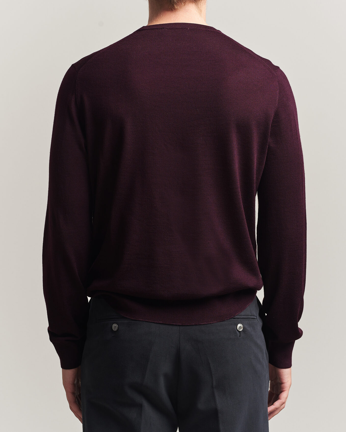 Herren | Pullover | Tiger of Sweden | Connor Extra Fine Merino Crew Neck Pullover Aubergine