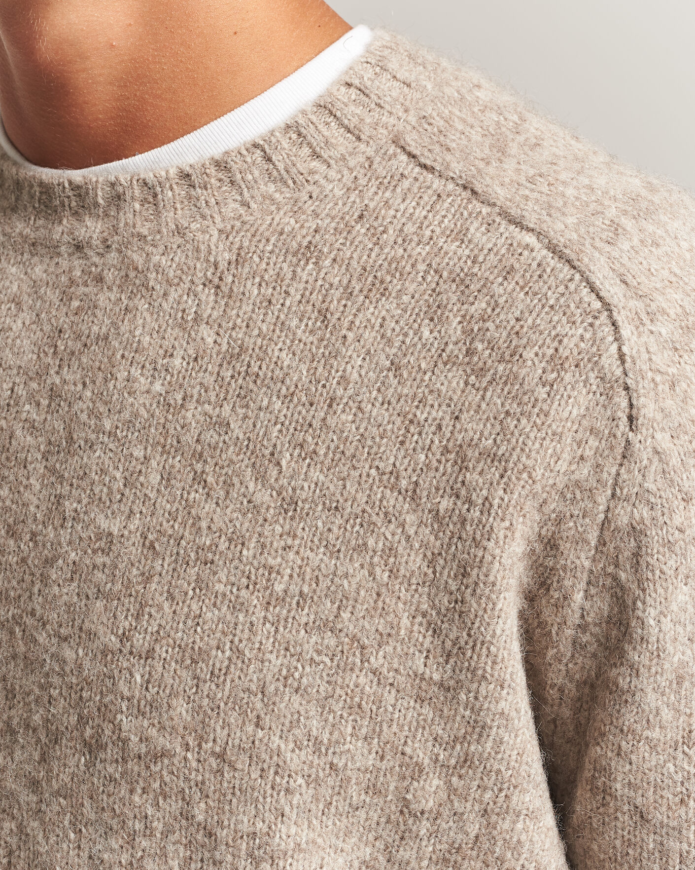 Herren | Pullover | Tiger of Sweden | Adryan Yak/Alpaca Knitted Sweater Stone Melange