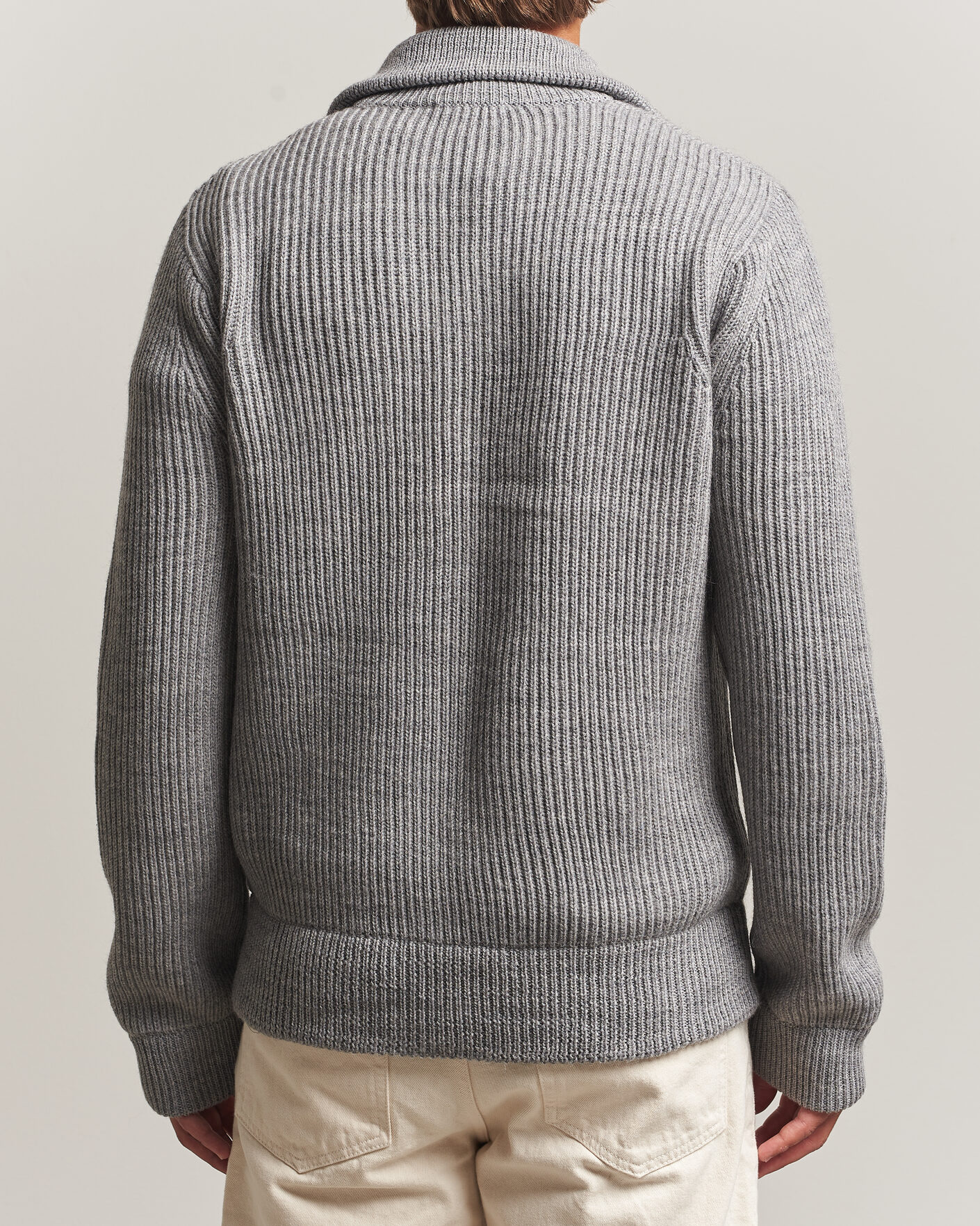 Herren | Pullover | Tiger of Sweden | Niall Wool Heavy Knitted Full Zip Grey Melange