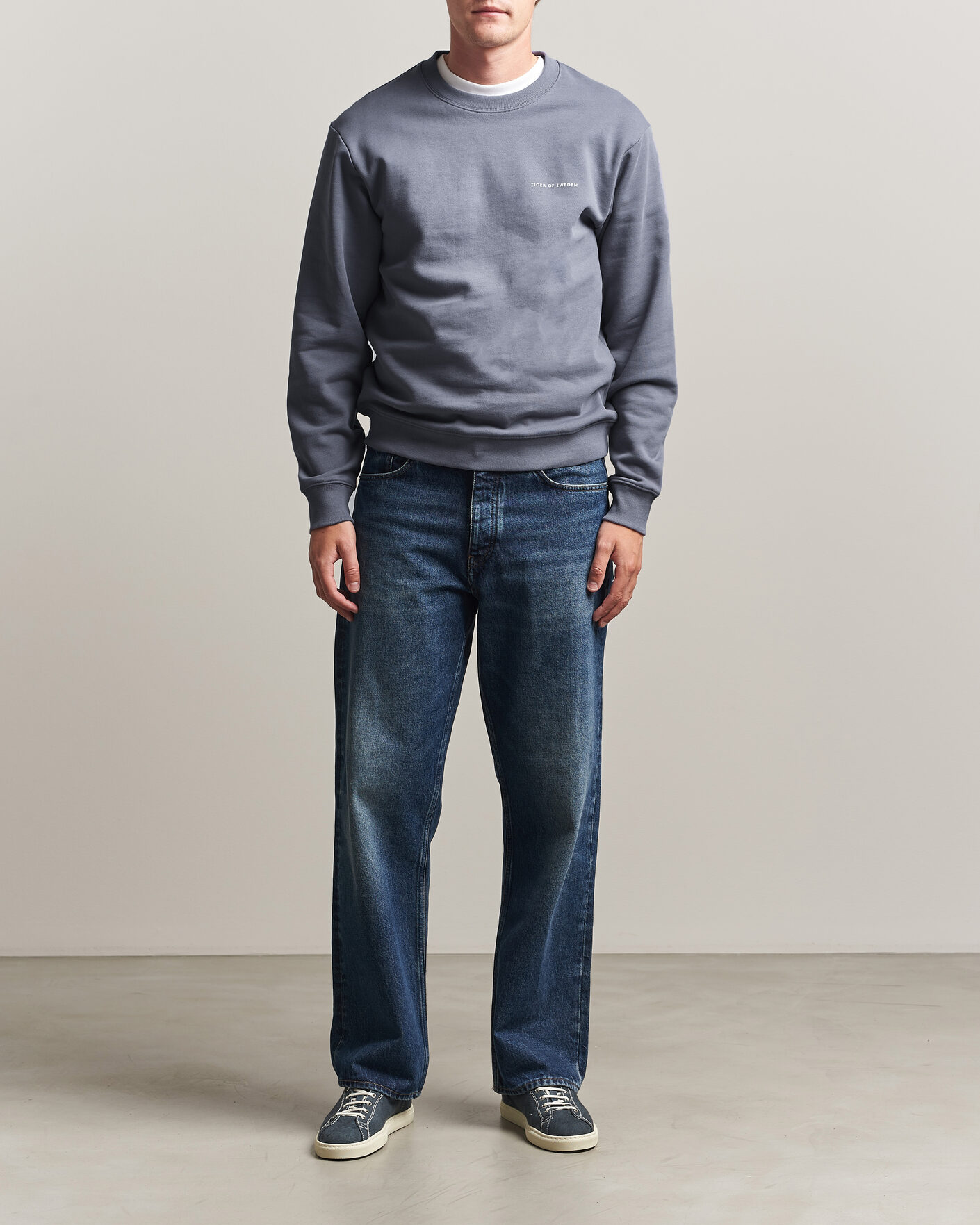 Herren | Pullover | Tiger of Sweden | Emerson Crew Neck Sweatshirt Iron Haze