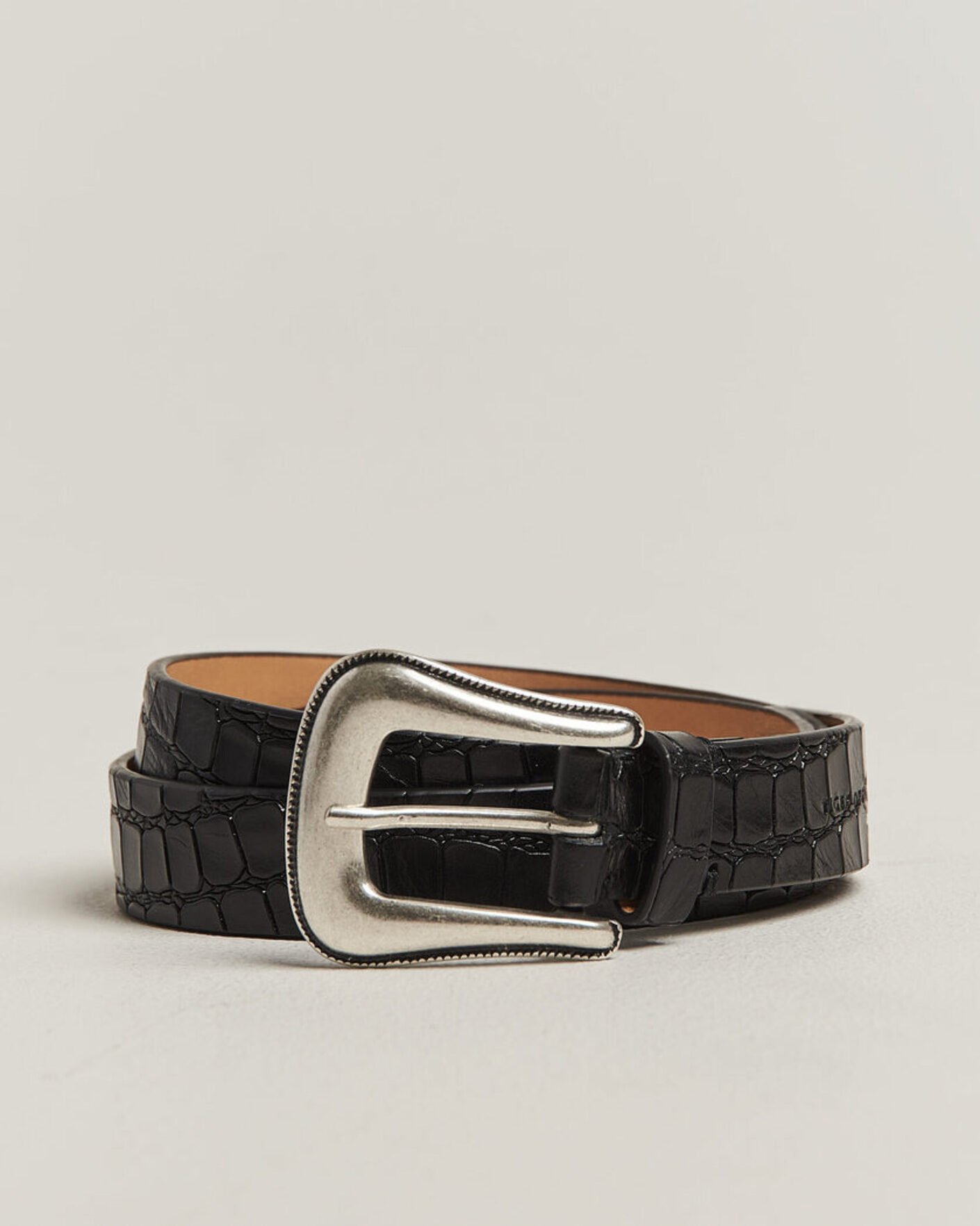 Herren | Gürtel | Tiger of Sweden | Ecus Structured Leather Western Belt Black