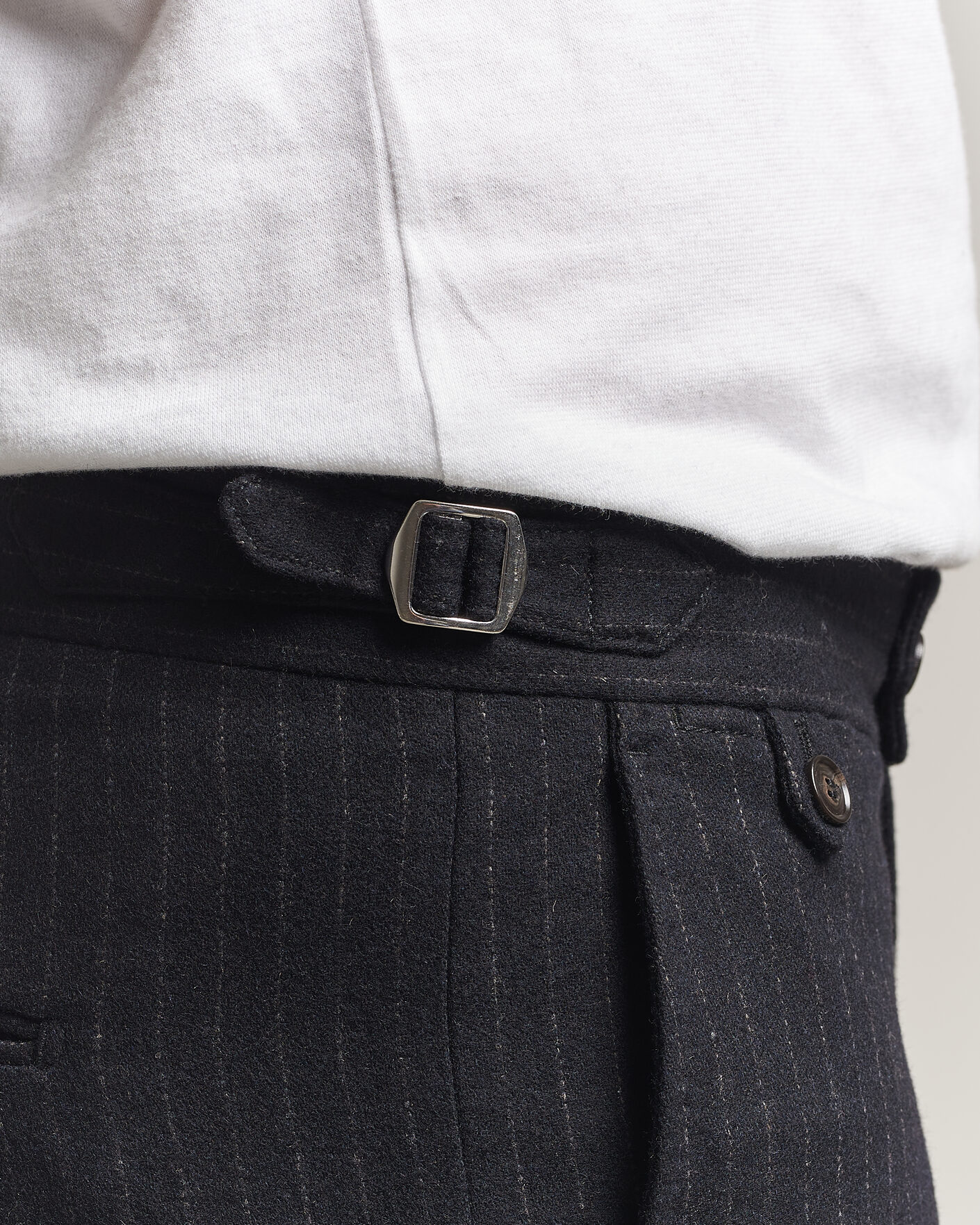 Herren | Hosen | Tiger of Sweden | Tense Wool Pleated Pinstriped Trousers Blue Function
