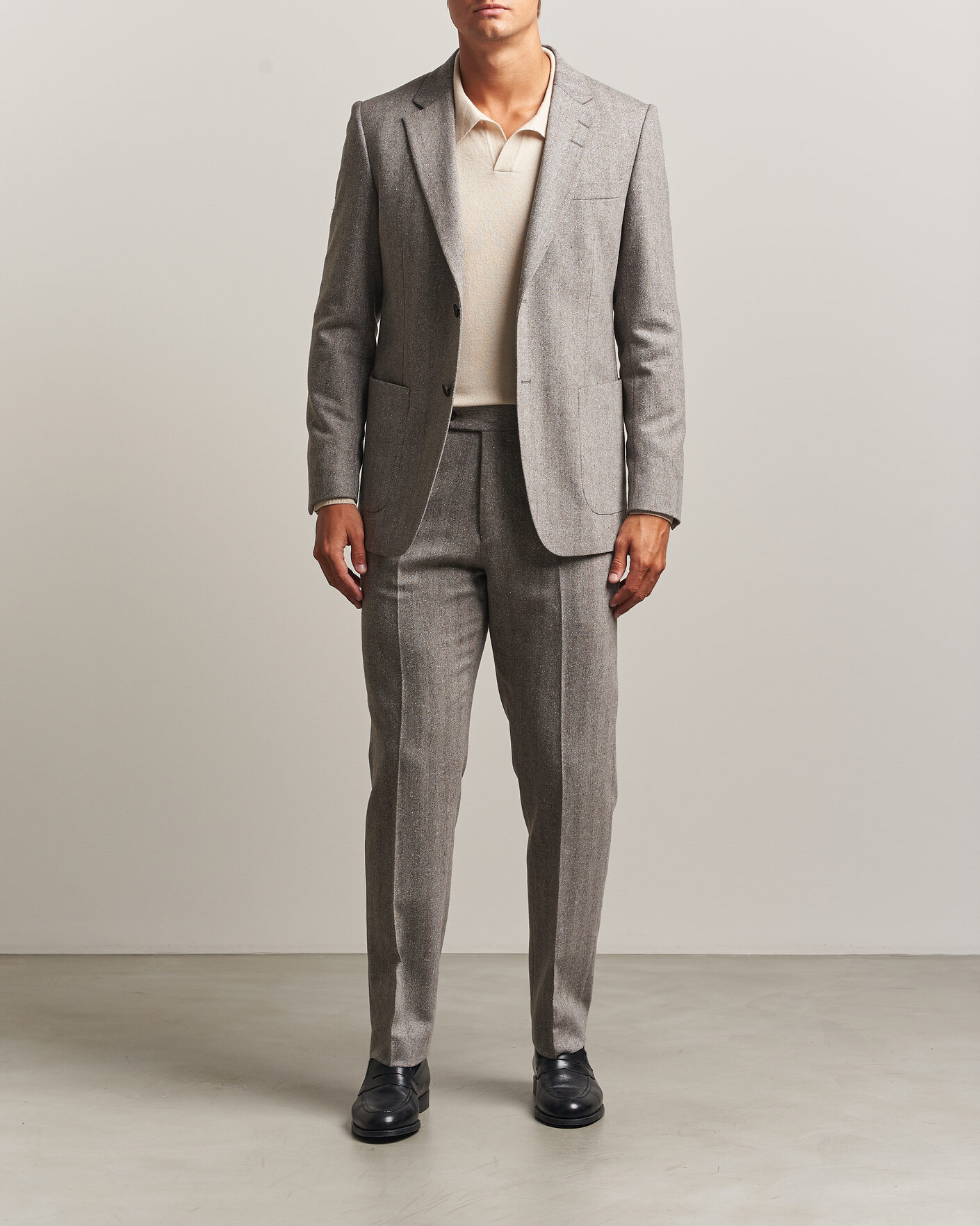 Herren | Hosen | Tiger of Sweden | Tense Wool Donegal Suit Trousers Dark Stone