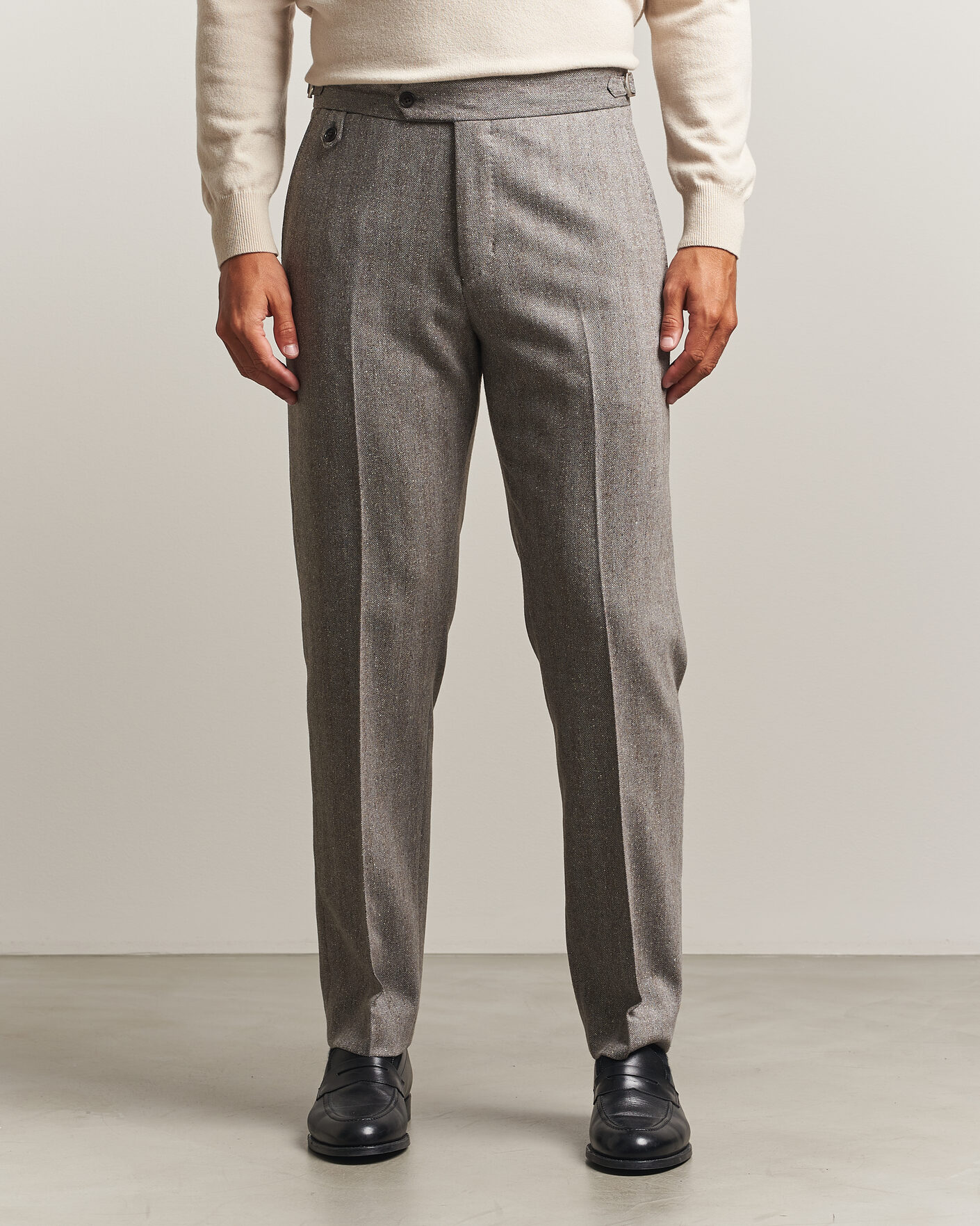 Herren | Hosen | Tiger of Sweden | Tense Wool Donegal Suit Trousers Dark Stone