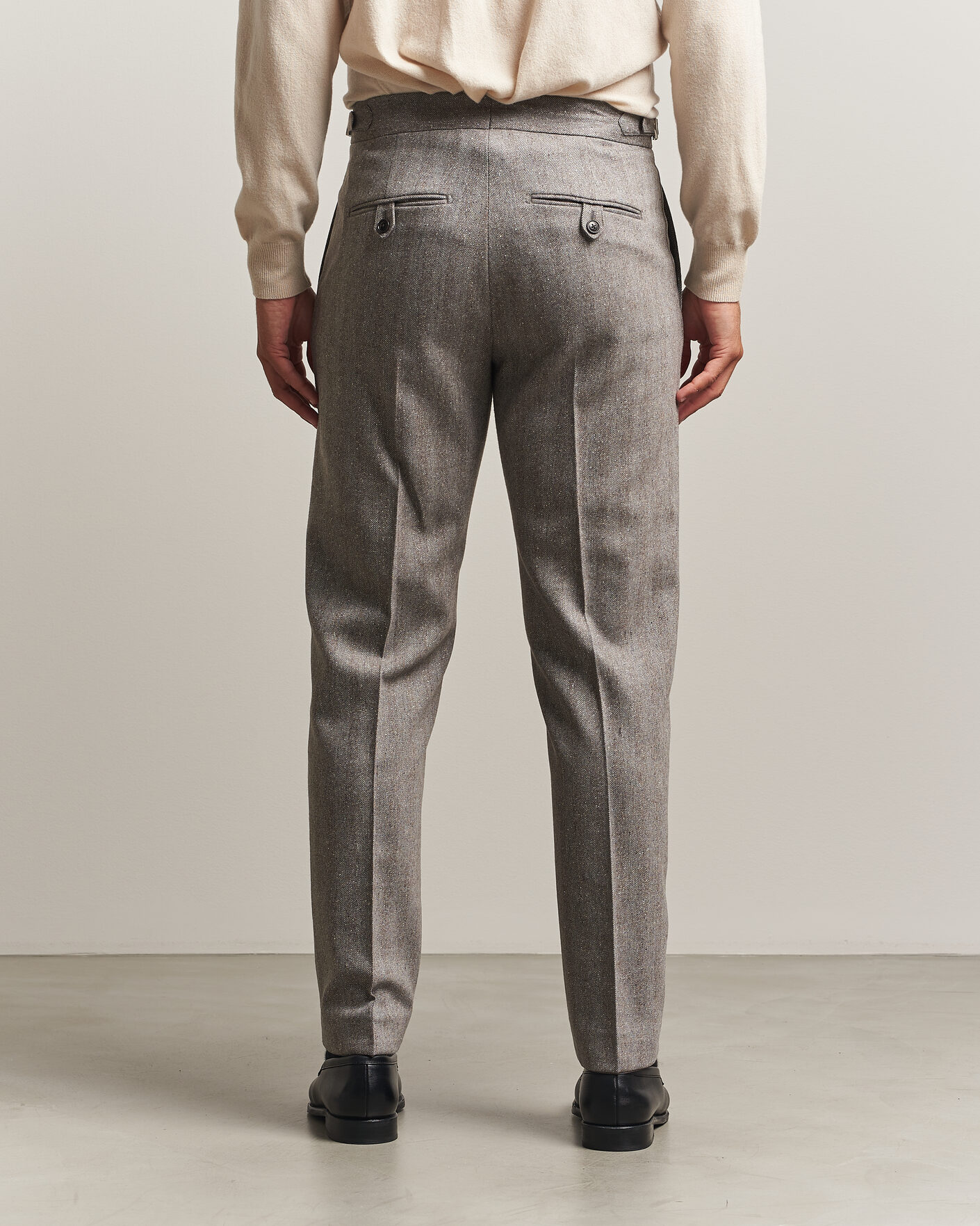 Herren | Hosen | Tiger of Sweden | Tense Wool Donegal Suit Trousers Dark Stone