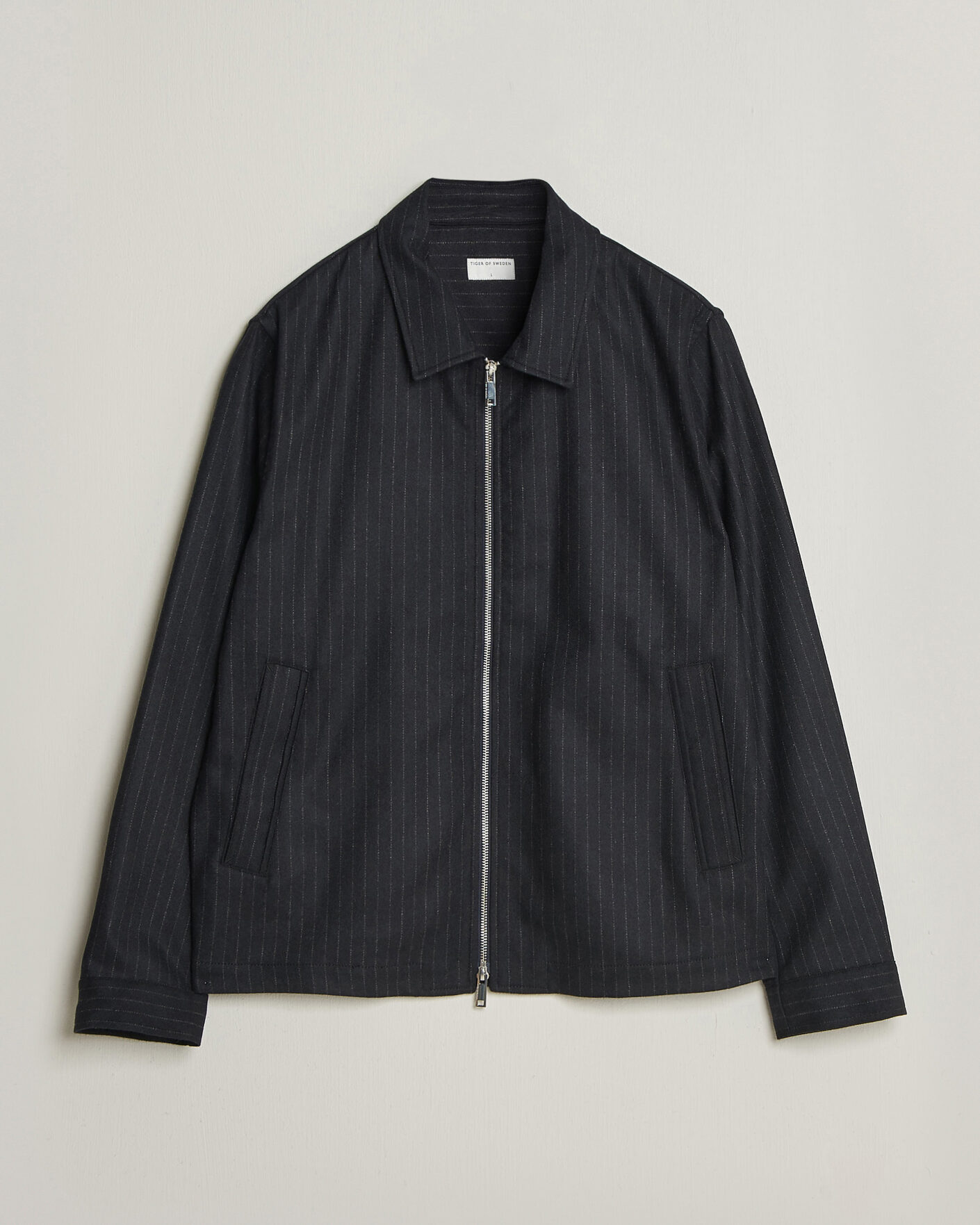 Herren | Jacken | Tiger of Sweden | Barnaby Wool Pinstriped Shirt Jacket Blue Function