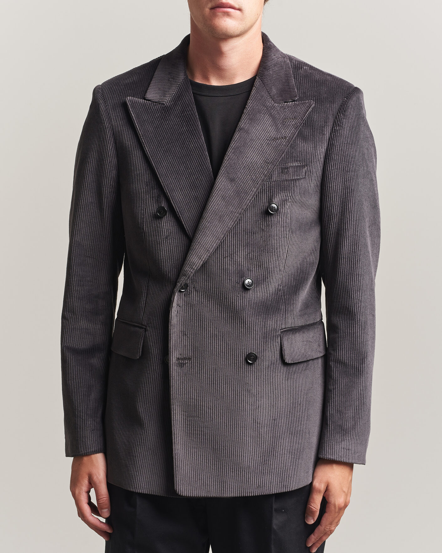 Herren | Sakkos | Tiger of Sweden | 1903 Corduroy Double Breasted Blazer Phantom