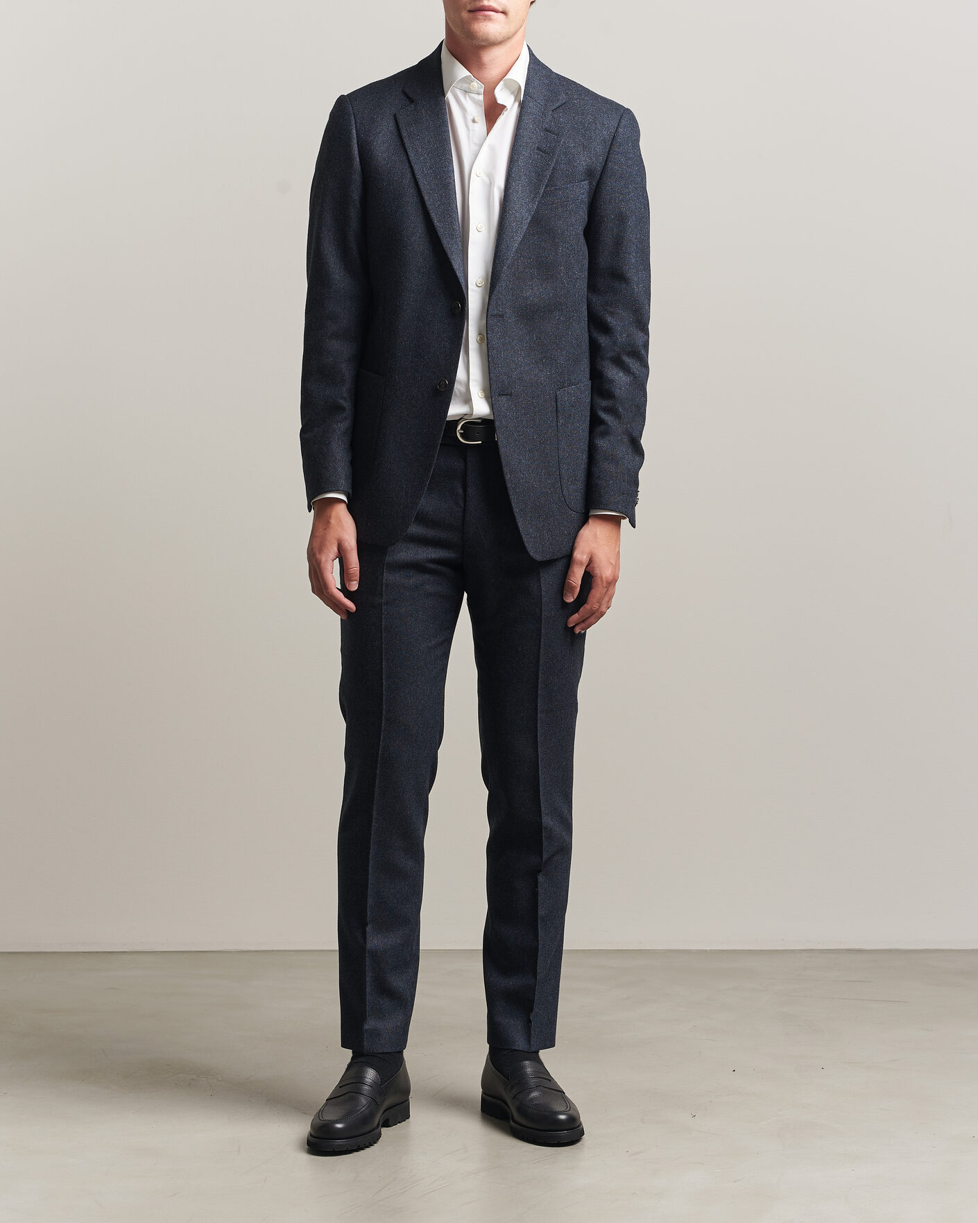 Herren | Sakkos | Tiger of Sweden | Justin Wool Flannel Suit Blazer Midnight Blue
