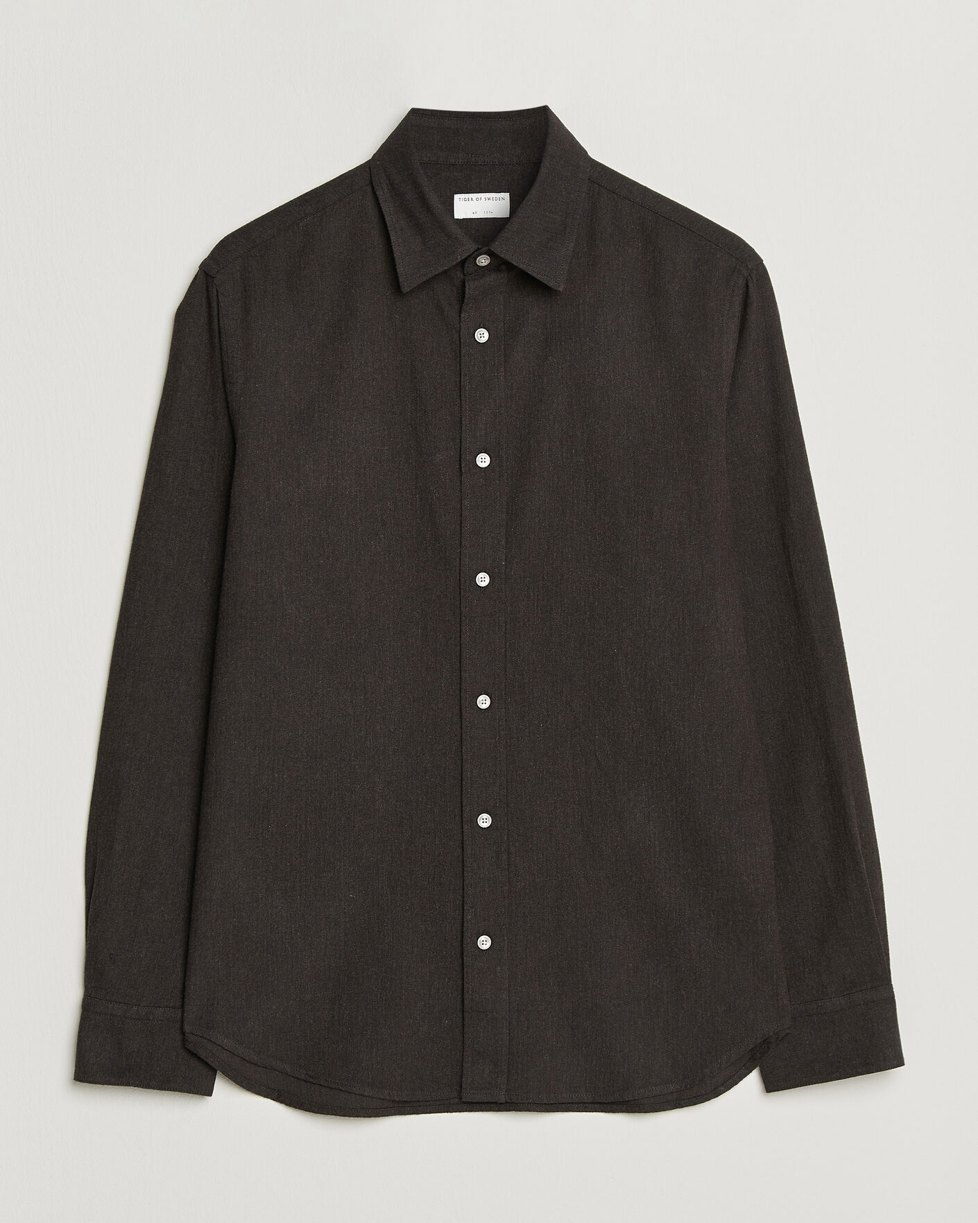 Herren | Hemden | Tiger of Sweden | Bjorn Brushed Cotton Shirt Espresso
