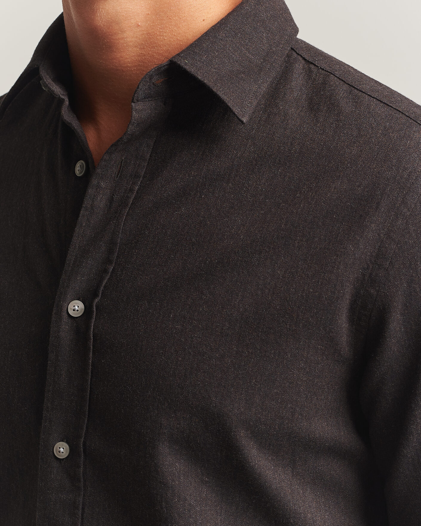 Herren | Hemden | Tiger of Sweden | Bjorn Brushed Cotton Shirt Espresso