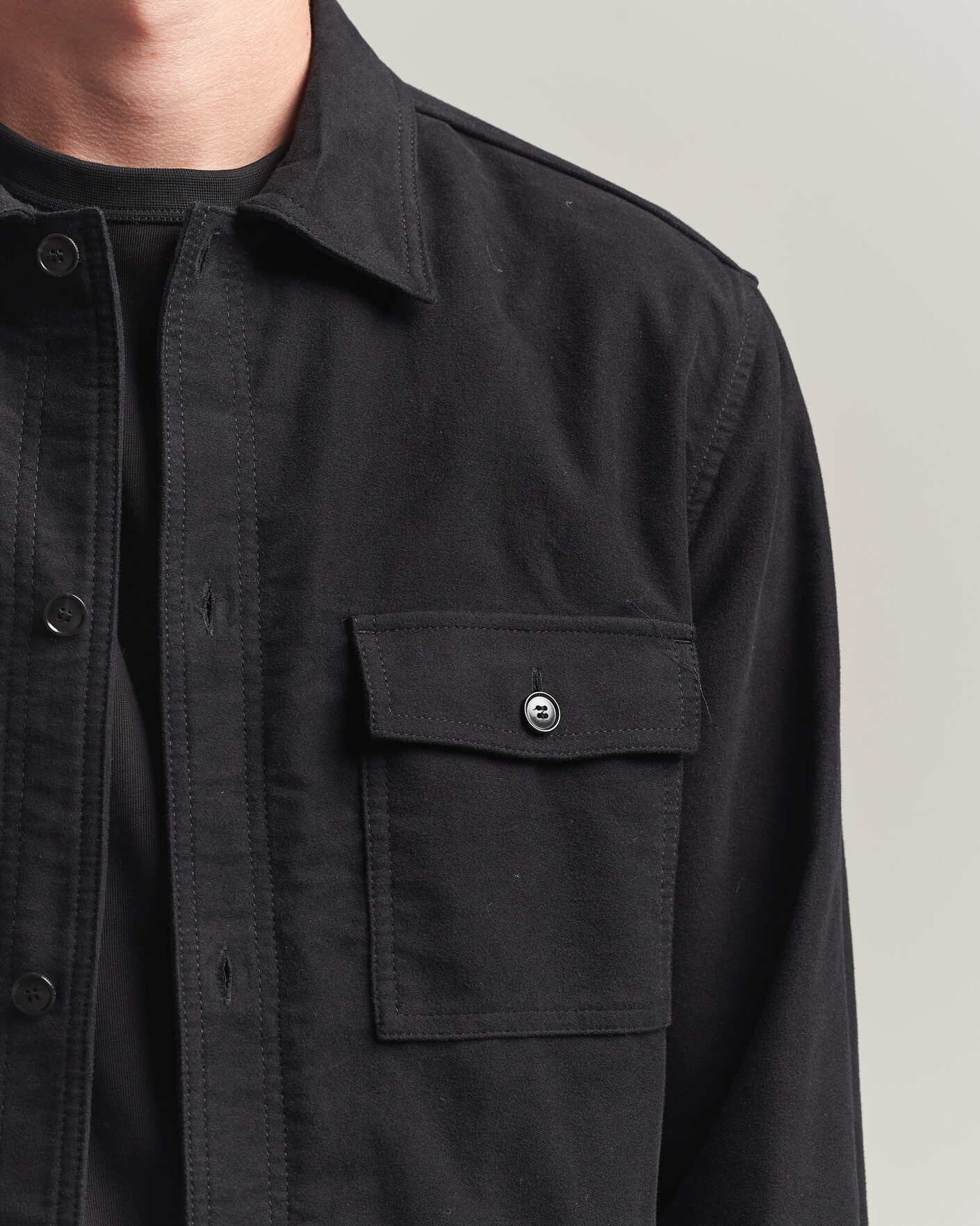 Herren | Hemden | Tiger of Sweden | Bishop Cotton Overshirt Black