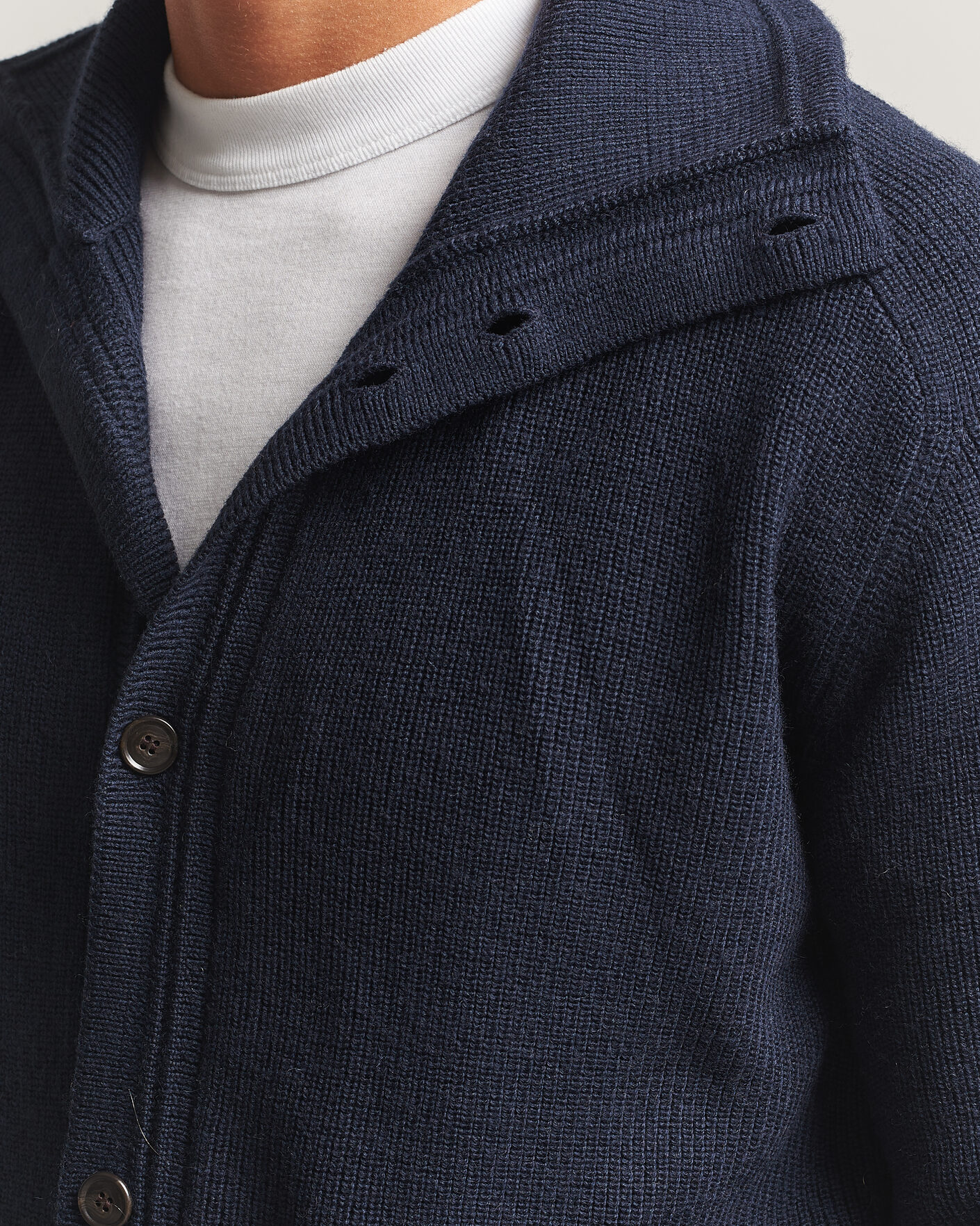 Herren | Pullover | Tiger of Sweden | Leander Wool Knitted Cardigan Night Grape