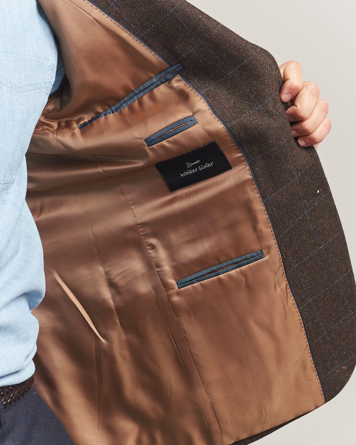 Herren | Sakkos | Walker Slater | Edward Lambswool Windowpane Blazer Brown