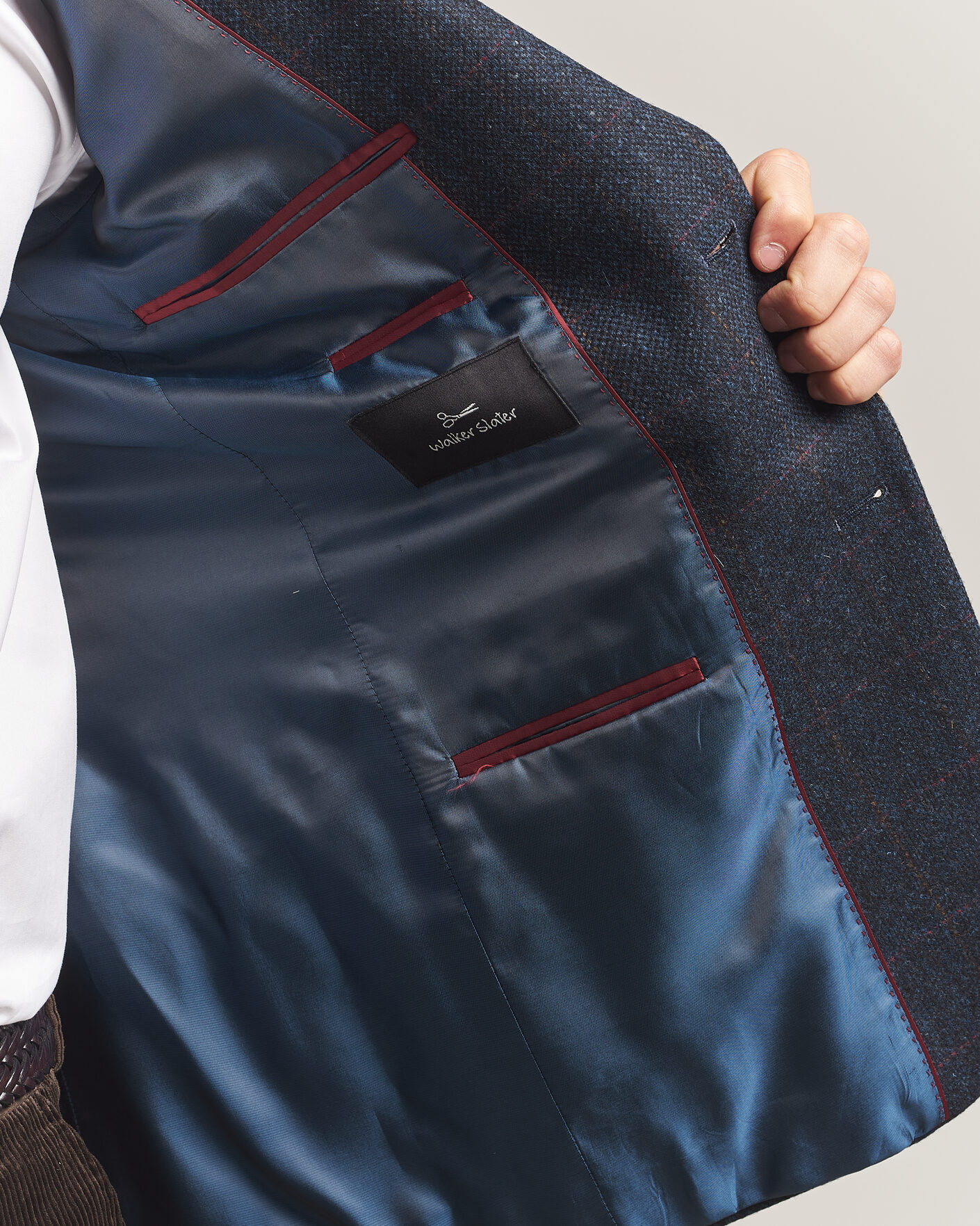 Herren | Sakkos | Walker Slater | Edward Lambswool Windowpane Blazer Navy