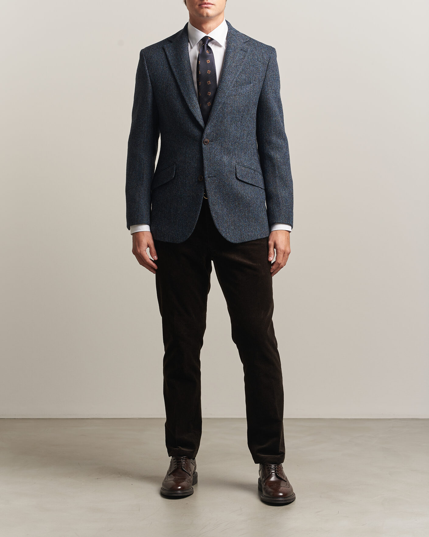Herren | Sakkos | Walker Slater | Edward Harris Tweed Herringbone Blazer Navy