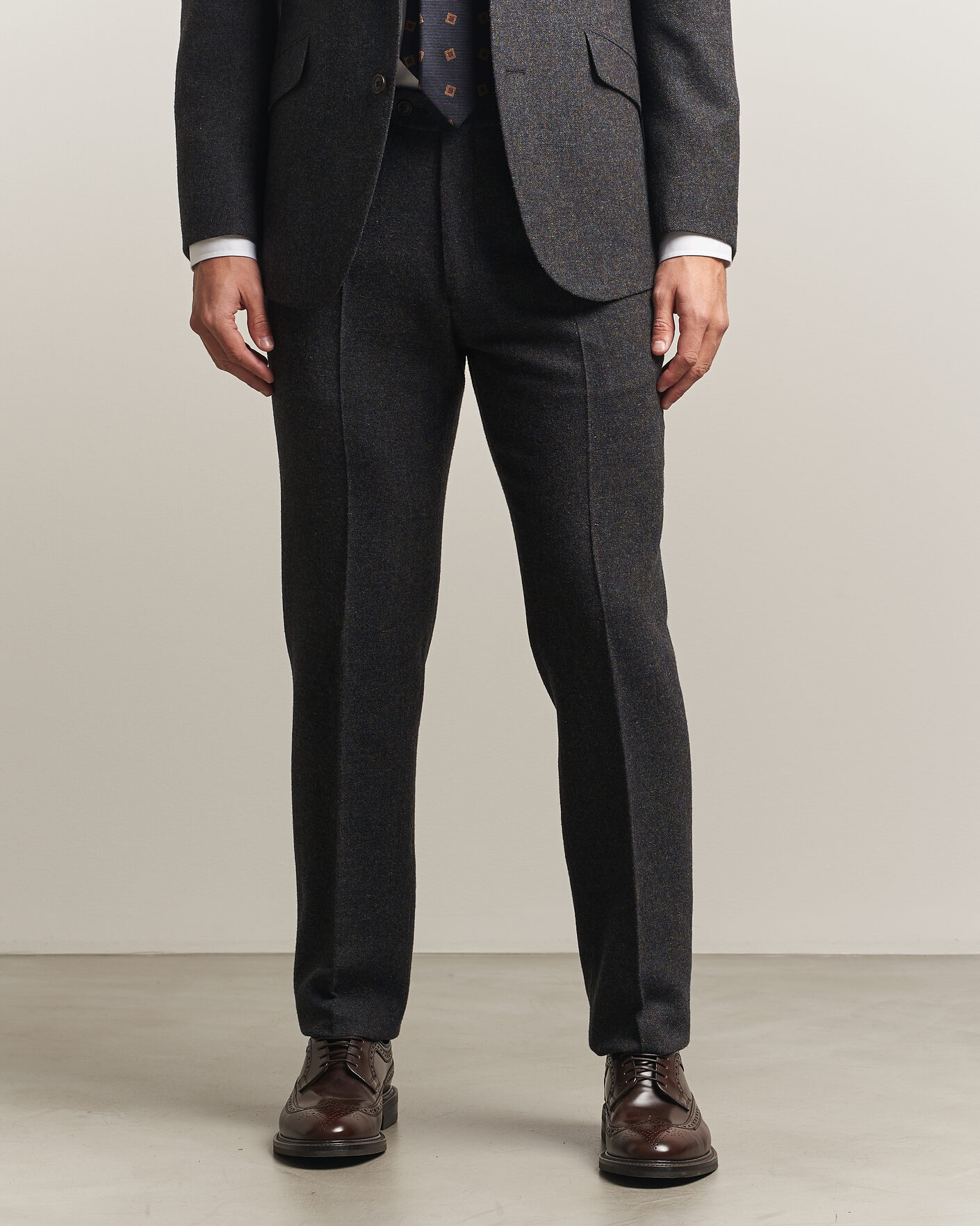 Herren | Hosen | Walker Slater | Edward Shetland Wool Donegal Trousers Navy