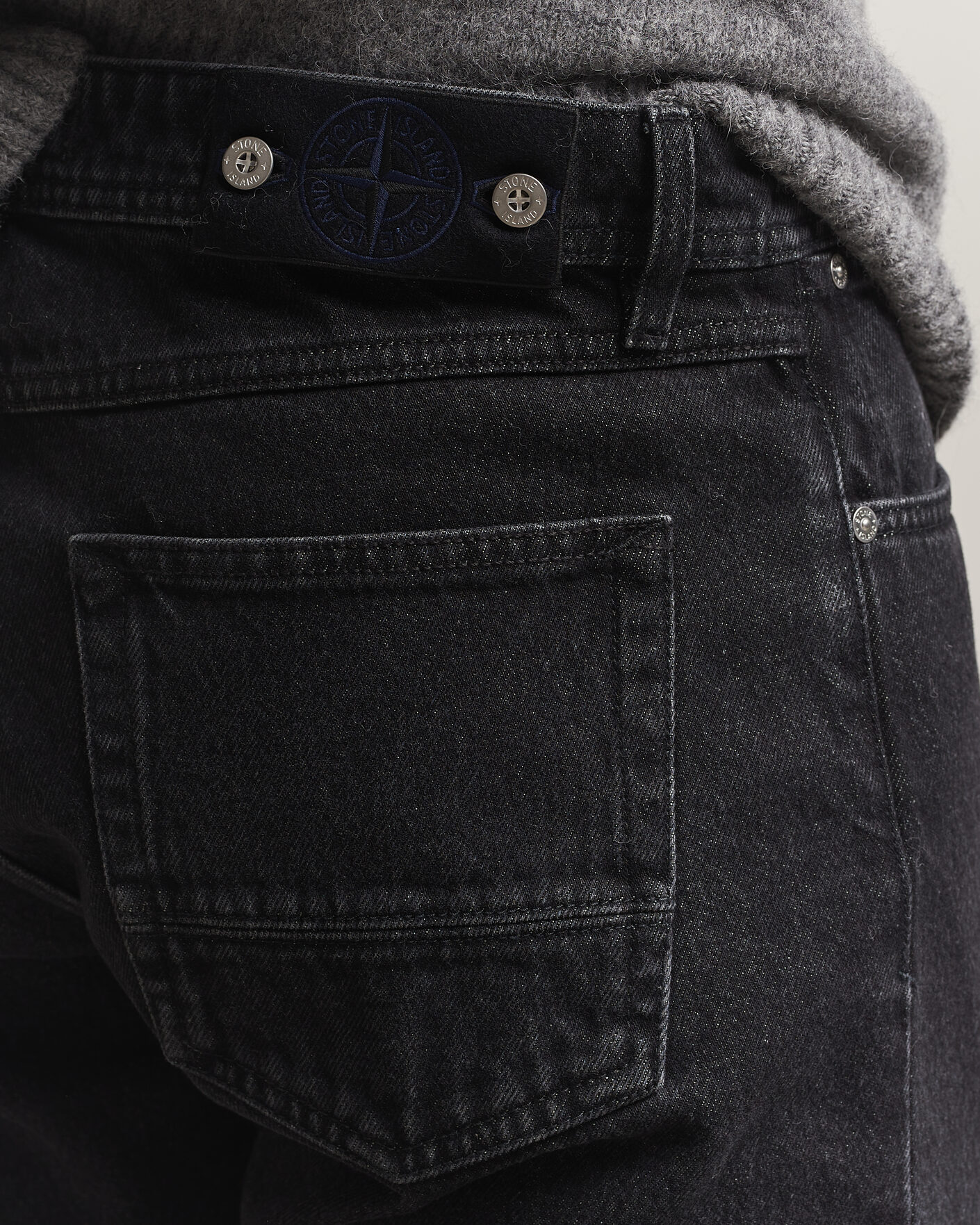 Herren | Jeans | Stone Island | Regular Straight Fit Jeans Black Medium Wash