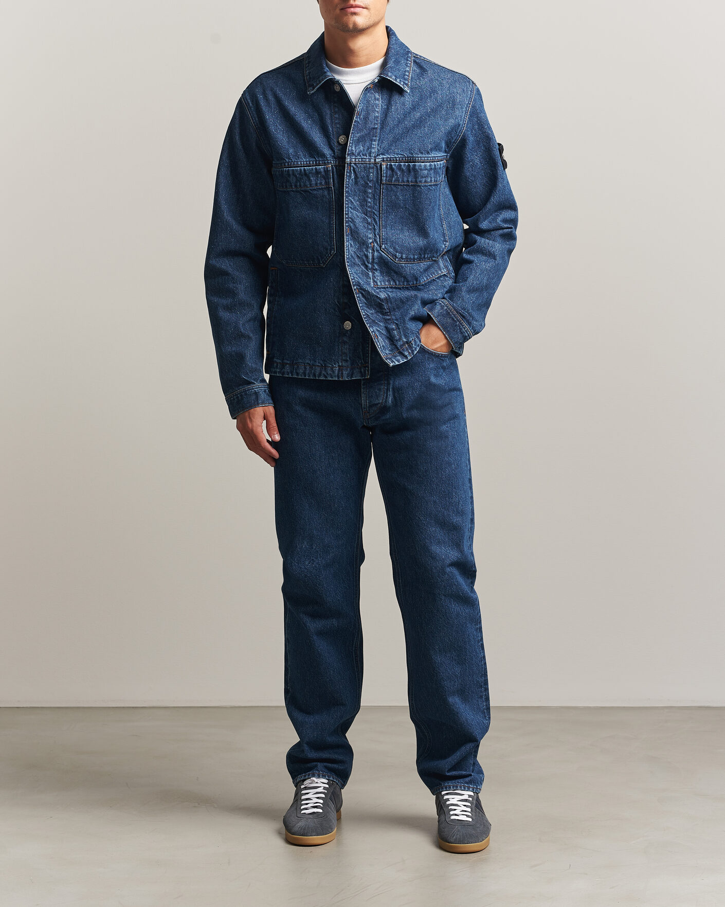 Herren | Jacken | Stone Island | Indigo Denim Coach Jacket Blue Medium Wash