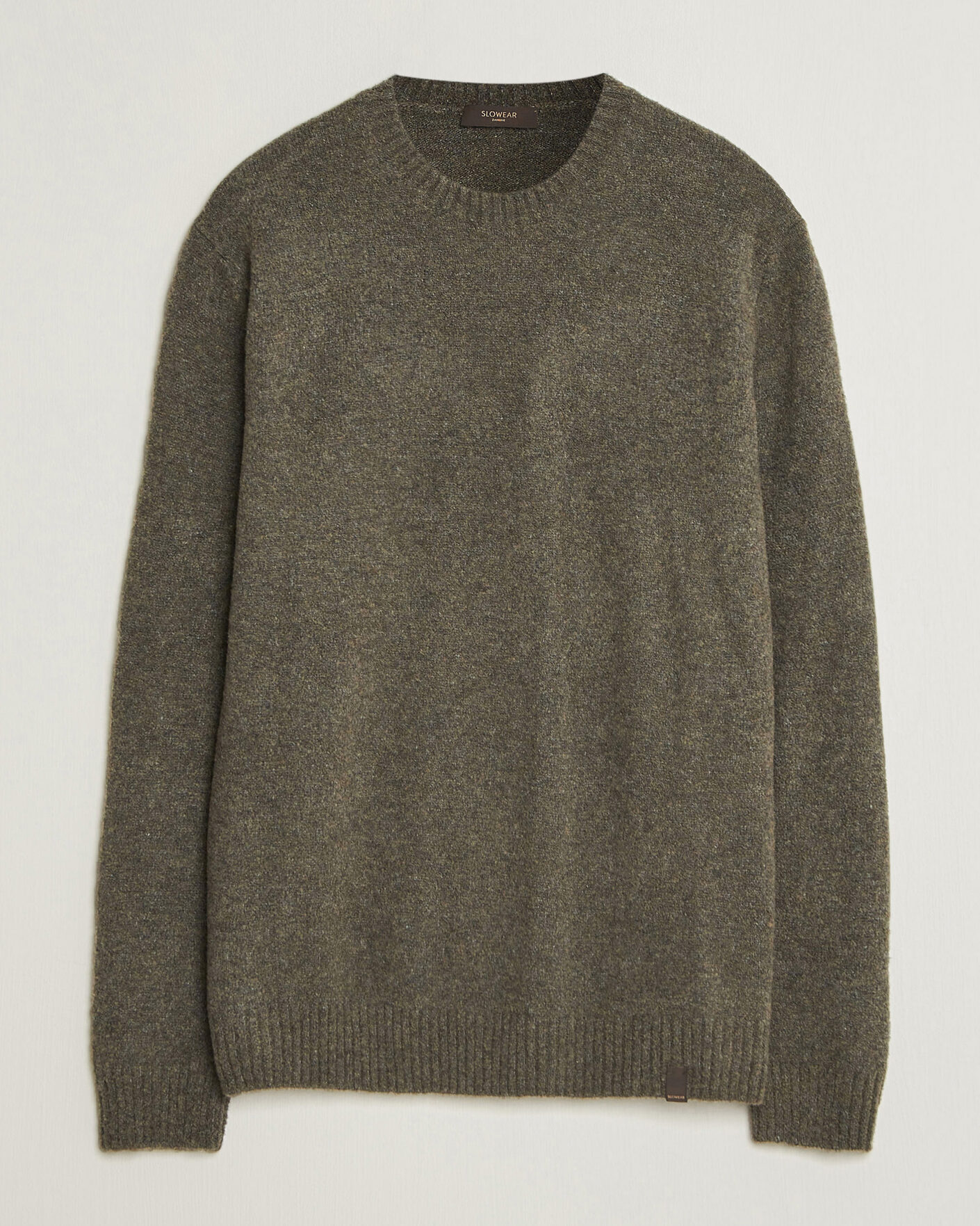 Herren | Pullover | Zanone | Wool Boucle Crew Neck Forest Green