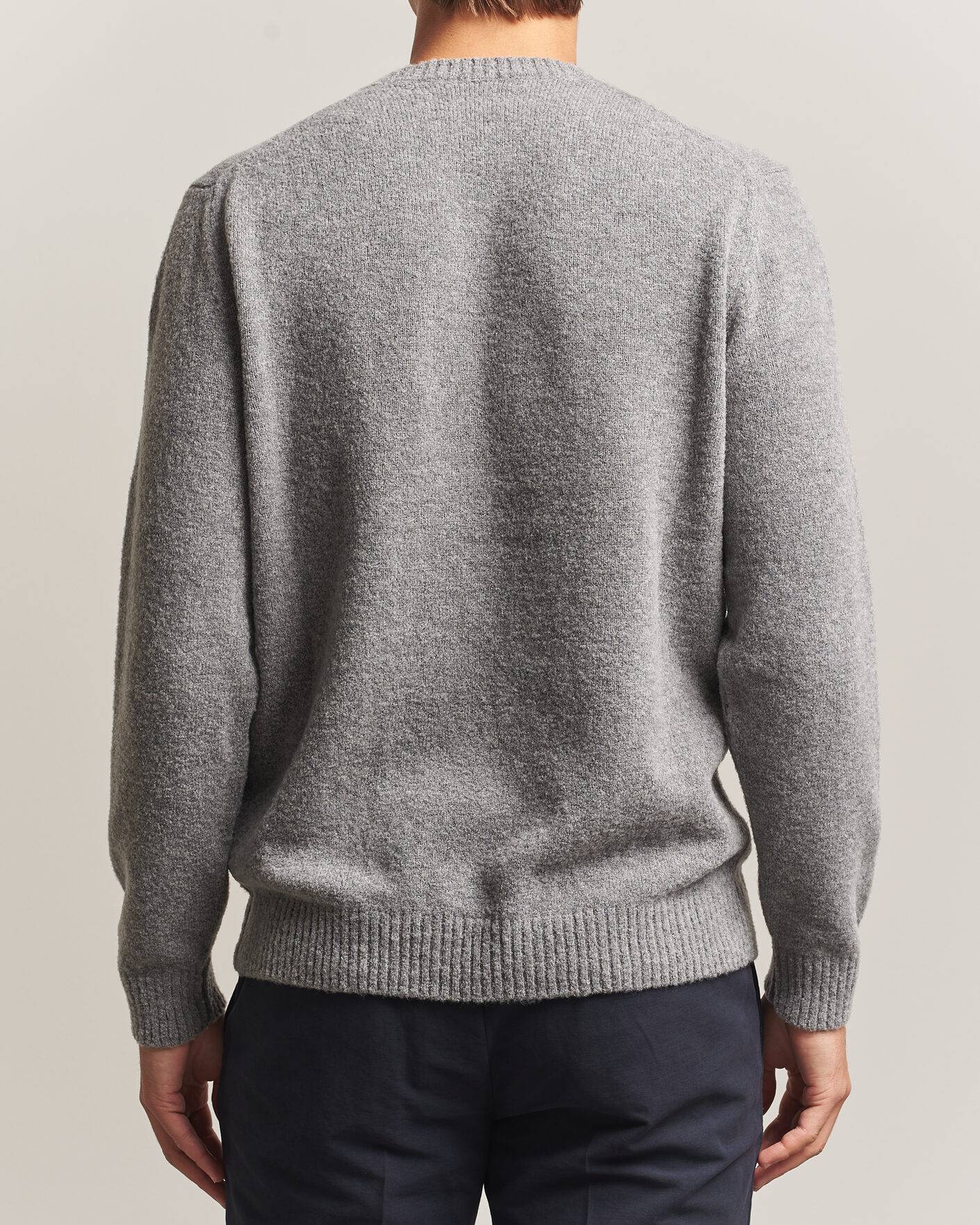 Herren | Pullover | Zanone | Wool Boucle Crew Neck Grey Melange