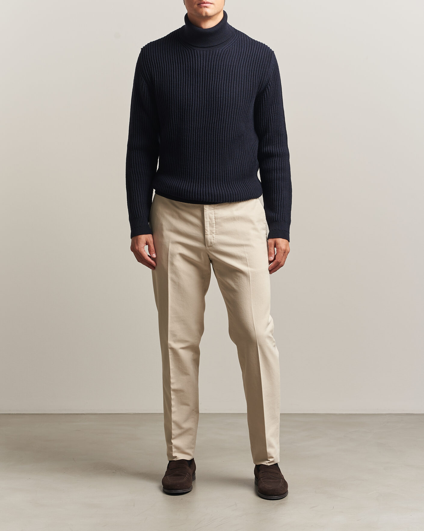 Herren | Pullover | Zanone | Fishermans Rib Rollneck Navy