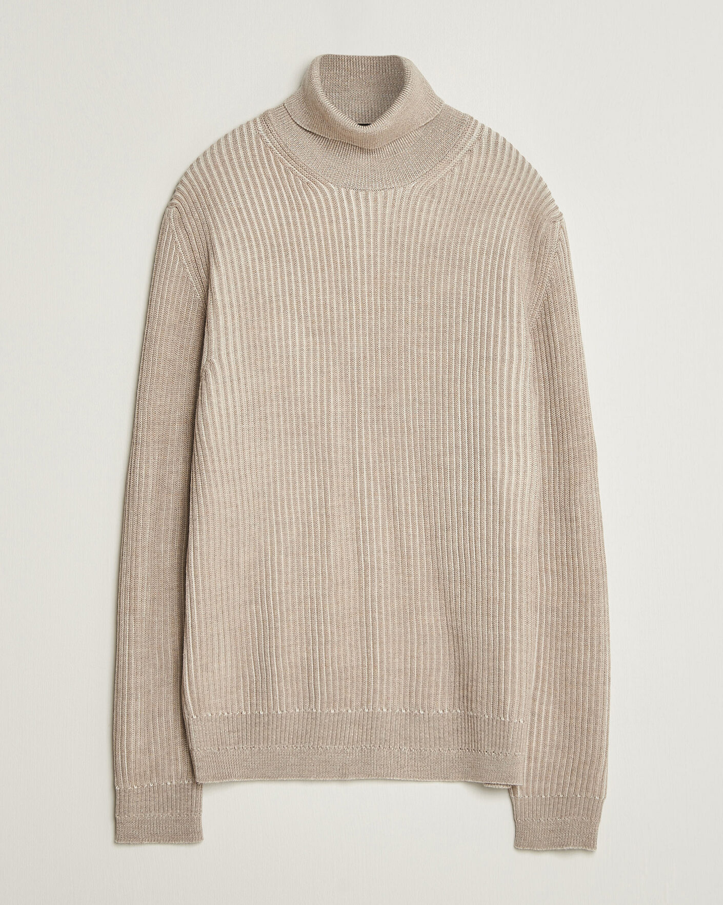 Herren | Pullover | Zanone | Fishermans Rib Rollneck Beige