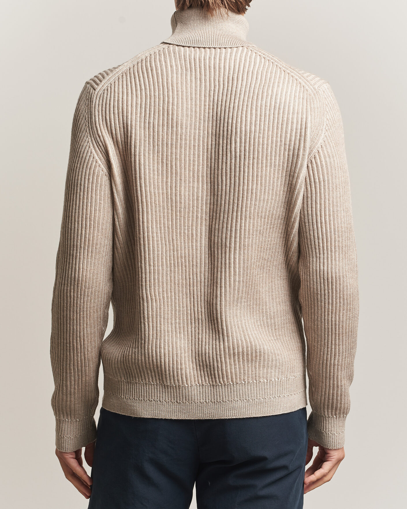 Herren | Pullover | Zanone | Fishermans Rib Rollneck Beige