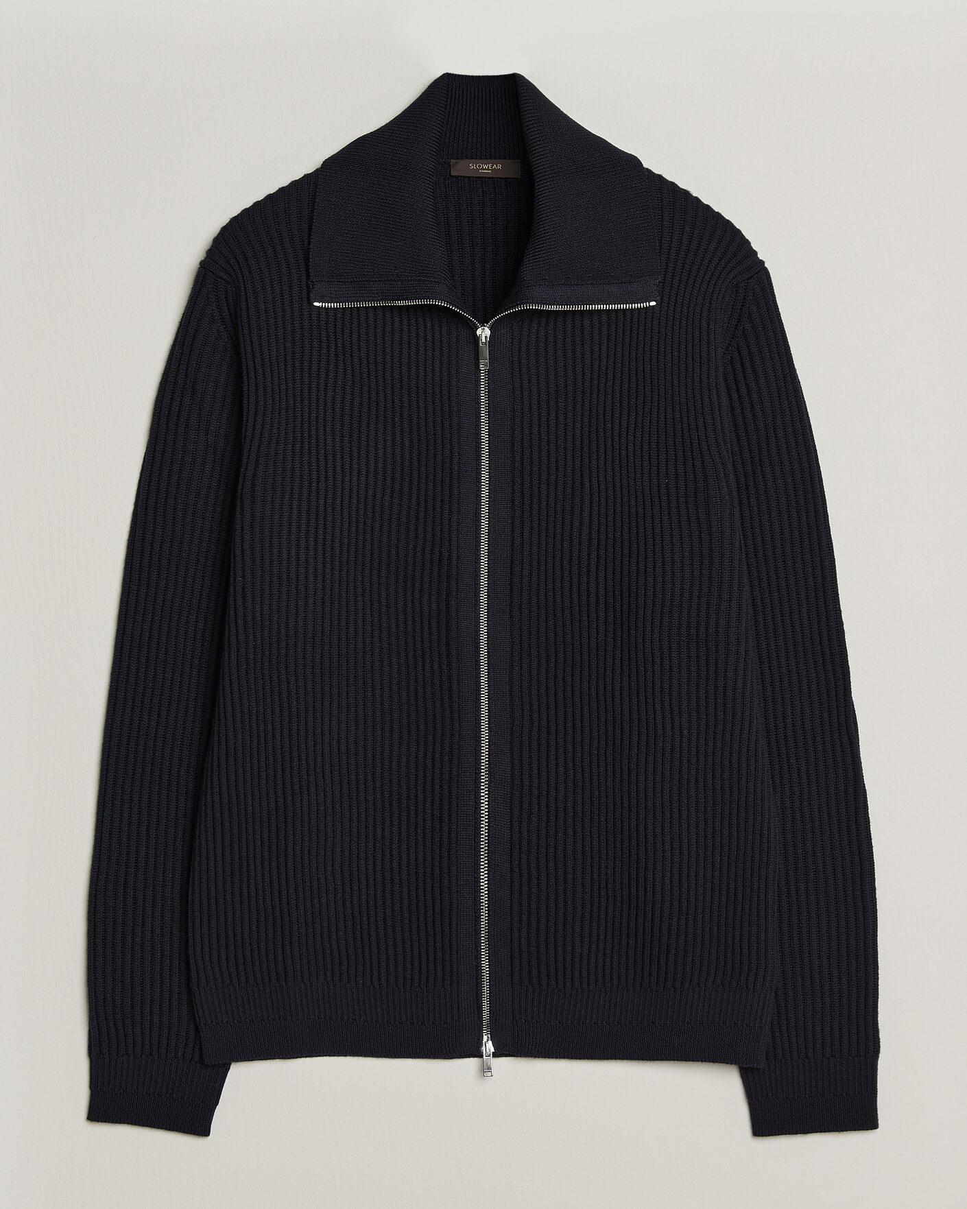 Herren | Pullover | Zanone | Fishermans Rib Full Zip Cardigan Navy
