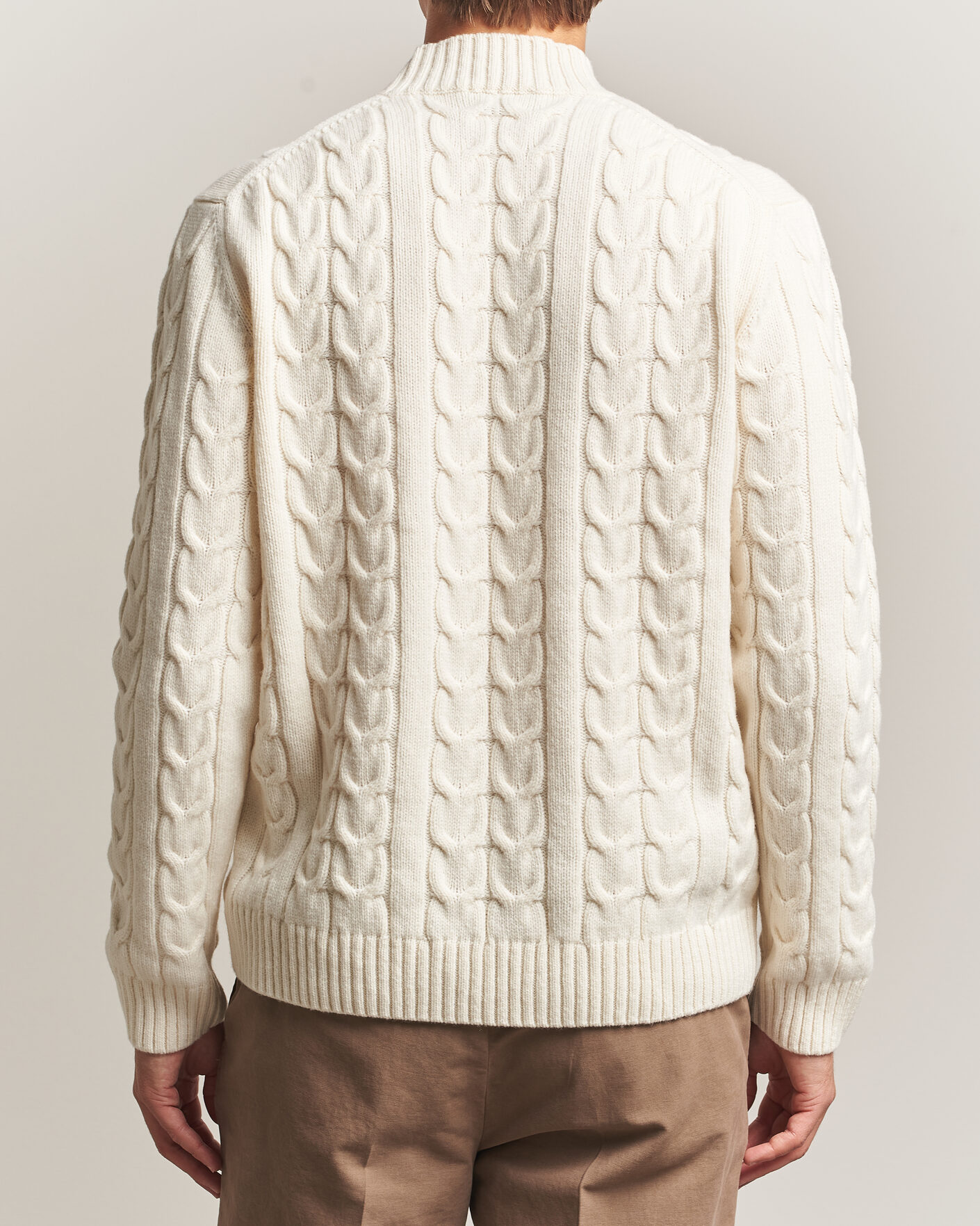 Herren | Pullover | Zanone | Double Cable Crew Neck Latte
