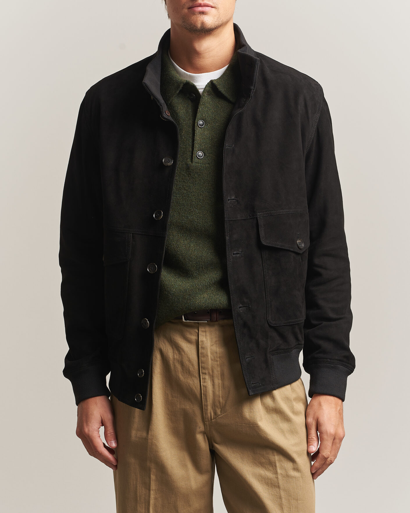 Herren | Jacken | Baracuta | Suede Blouson Jacket Black