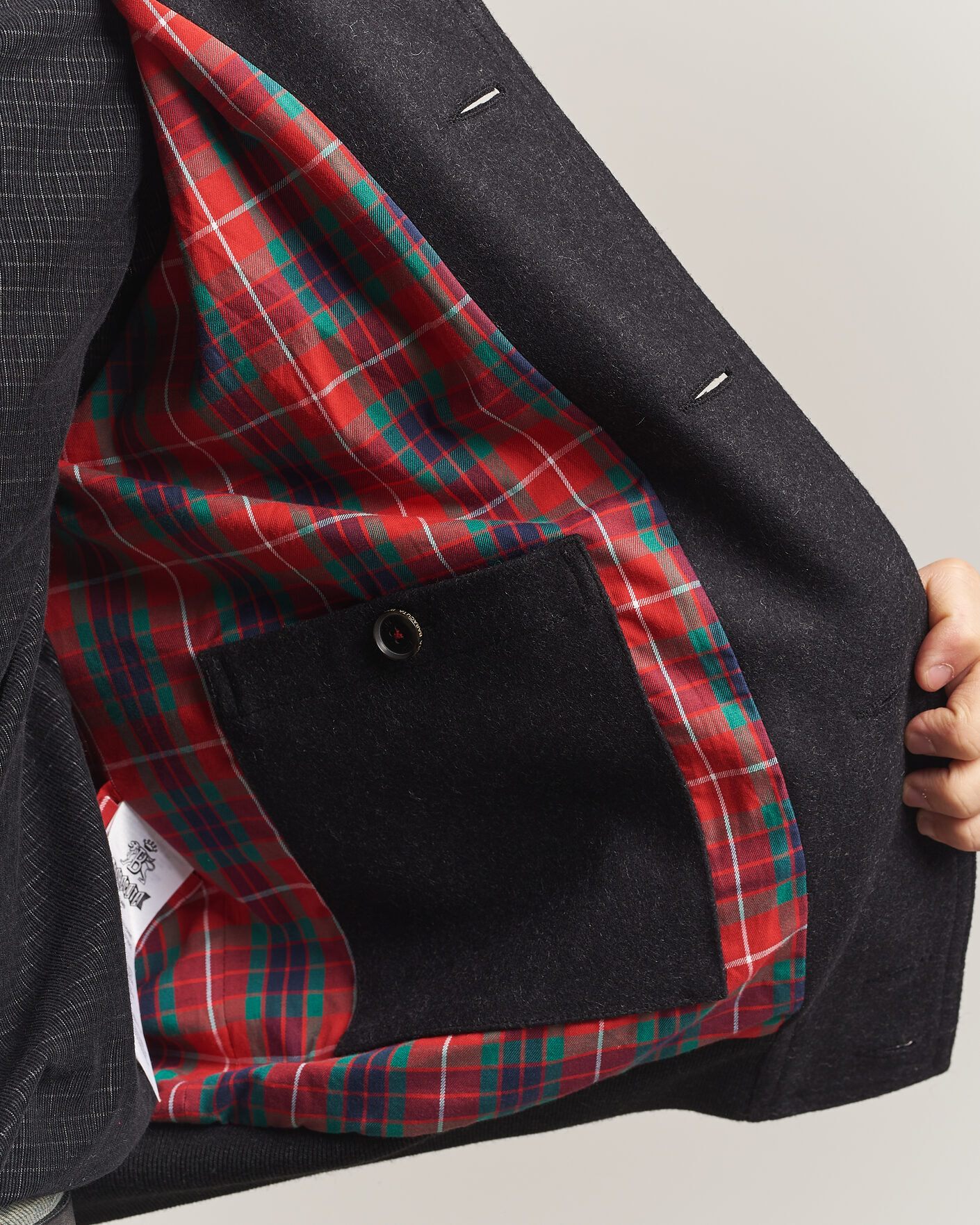 Herren | Jacken | Baracuta | Melton Wool Blouson Jacket Charcoal
