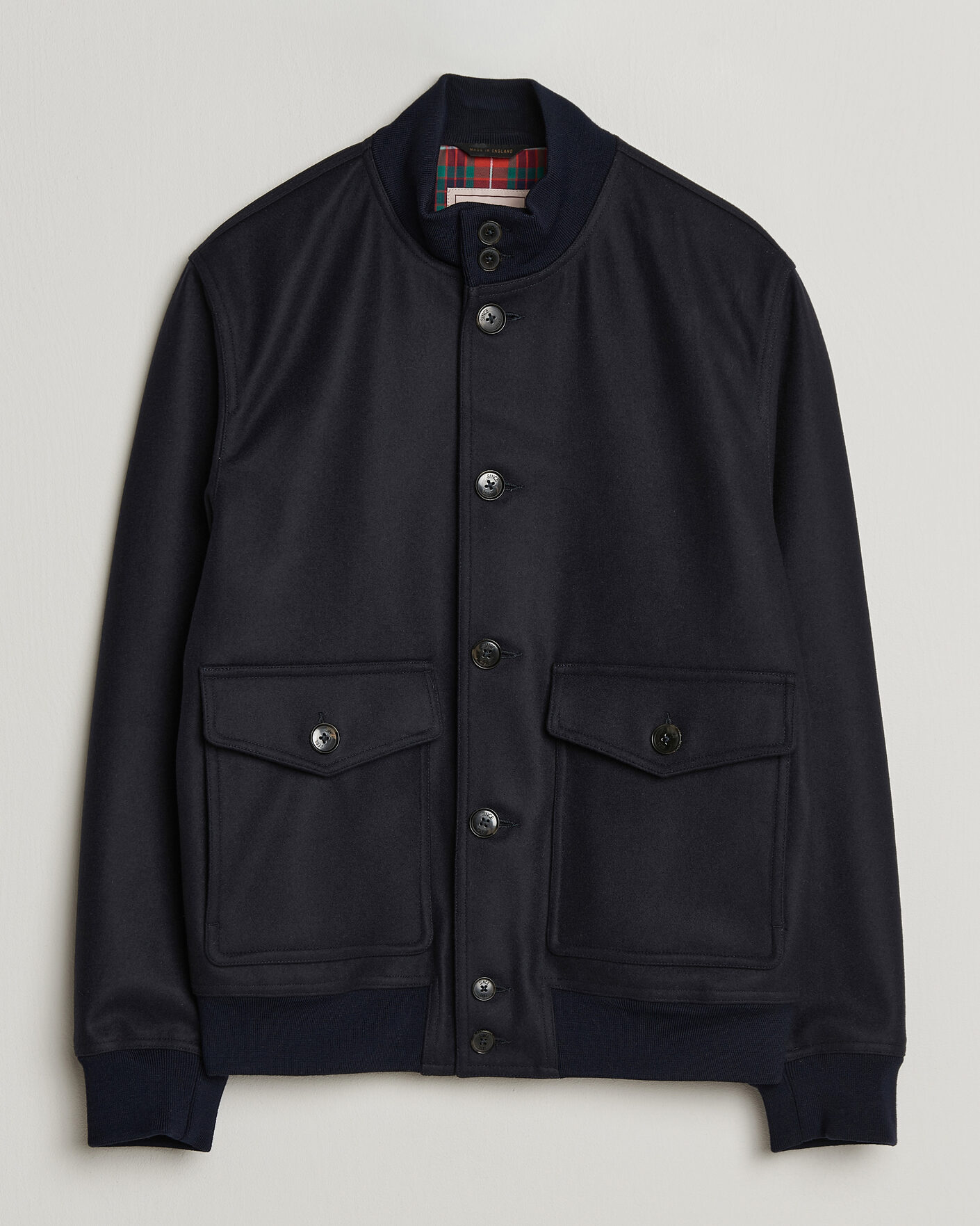 Herren | Jacken | Baracuta | Melton Wool Blouson Jacket Deep Blue