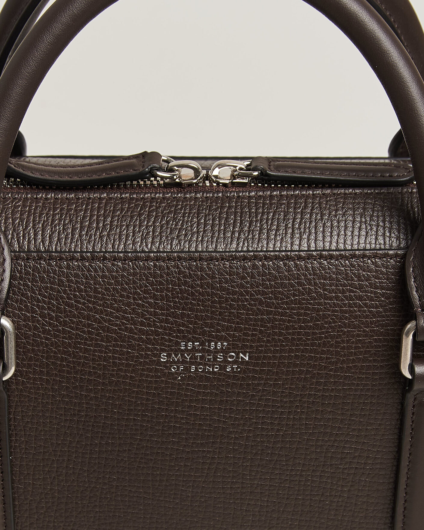 Herren | Taschen | Smythson | Ludlow Slim Briefcase With Zip Front Dark Brown